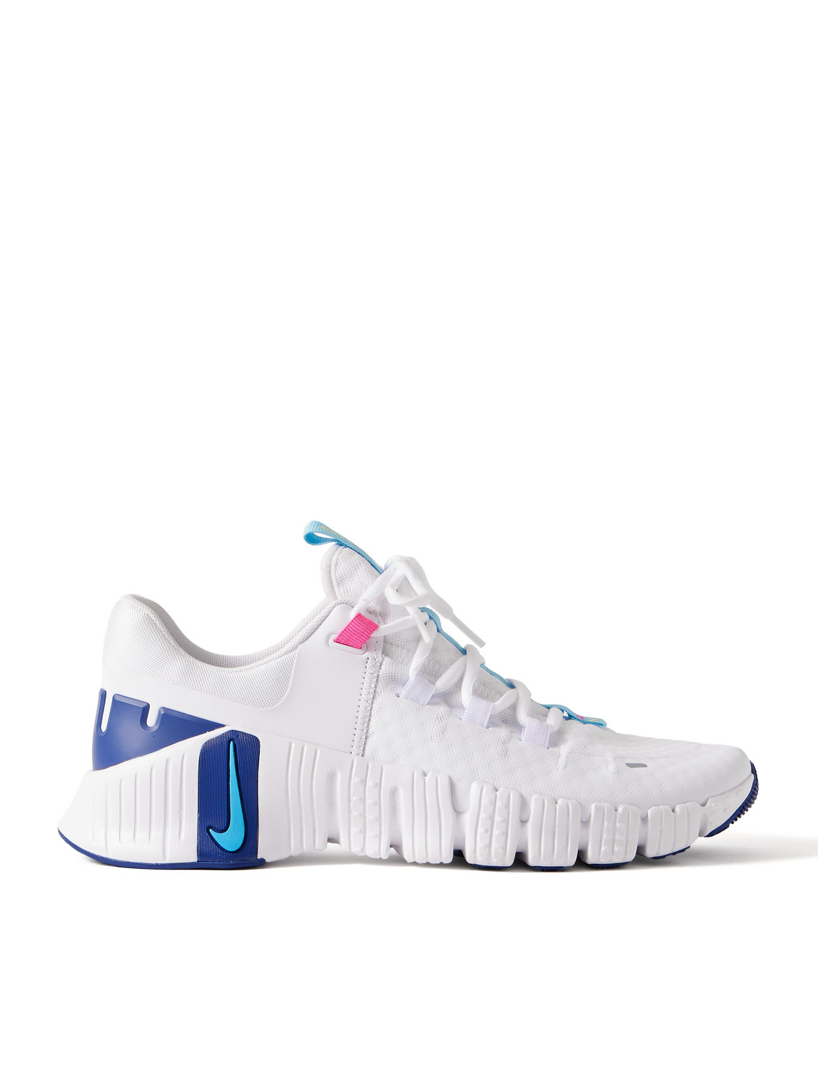 Nike Free Metcon 5 Rubber-trimmed Mesh Sneakers In White