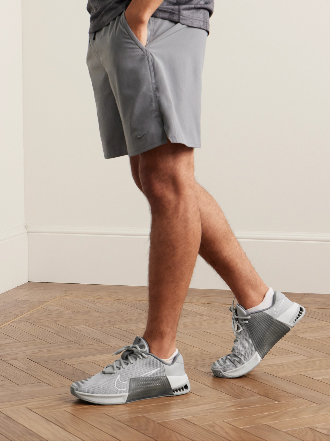 Shop Nike Metcon 9 Rubber-trimmed Mesh Sneakers In Gray