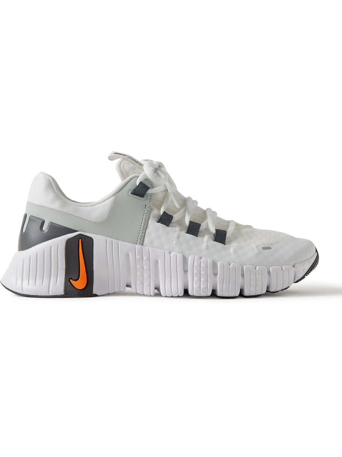 Nike Free Metcon 5 Rubber-trimmed Mesh Sneakers In Gray