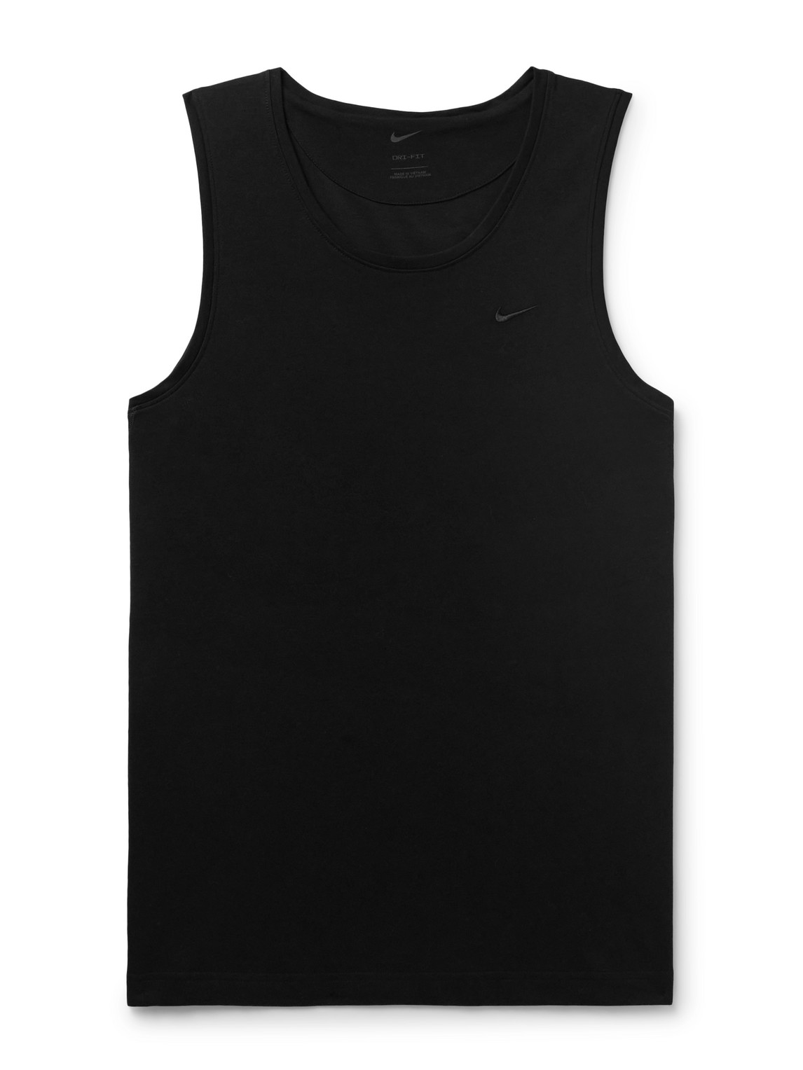 Nike Primary Logo-embroidered Dri-fit Tank Top In Black