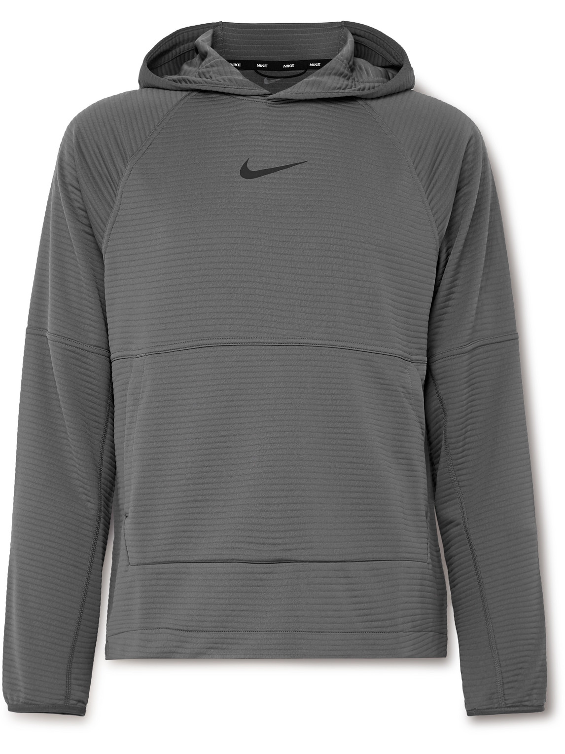 Nike Logo-print Dri-fit Fleece Hoodie In Gray