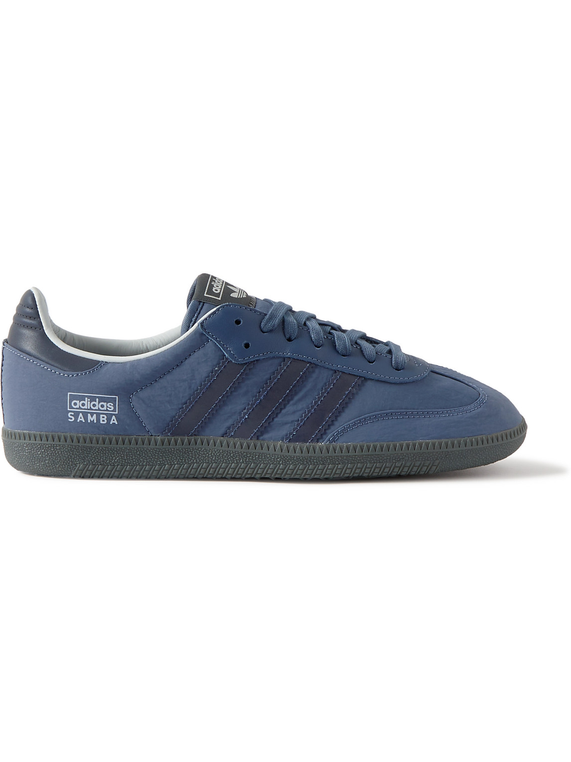 ADIDAS ORIGINALS SAMBA OG LEATHER-TRIMMED CRINKLED-SHELL SNEAKERS