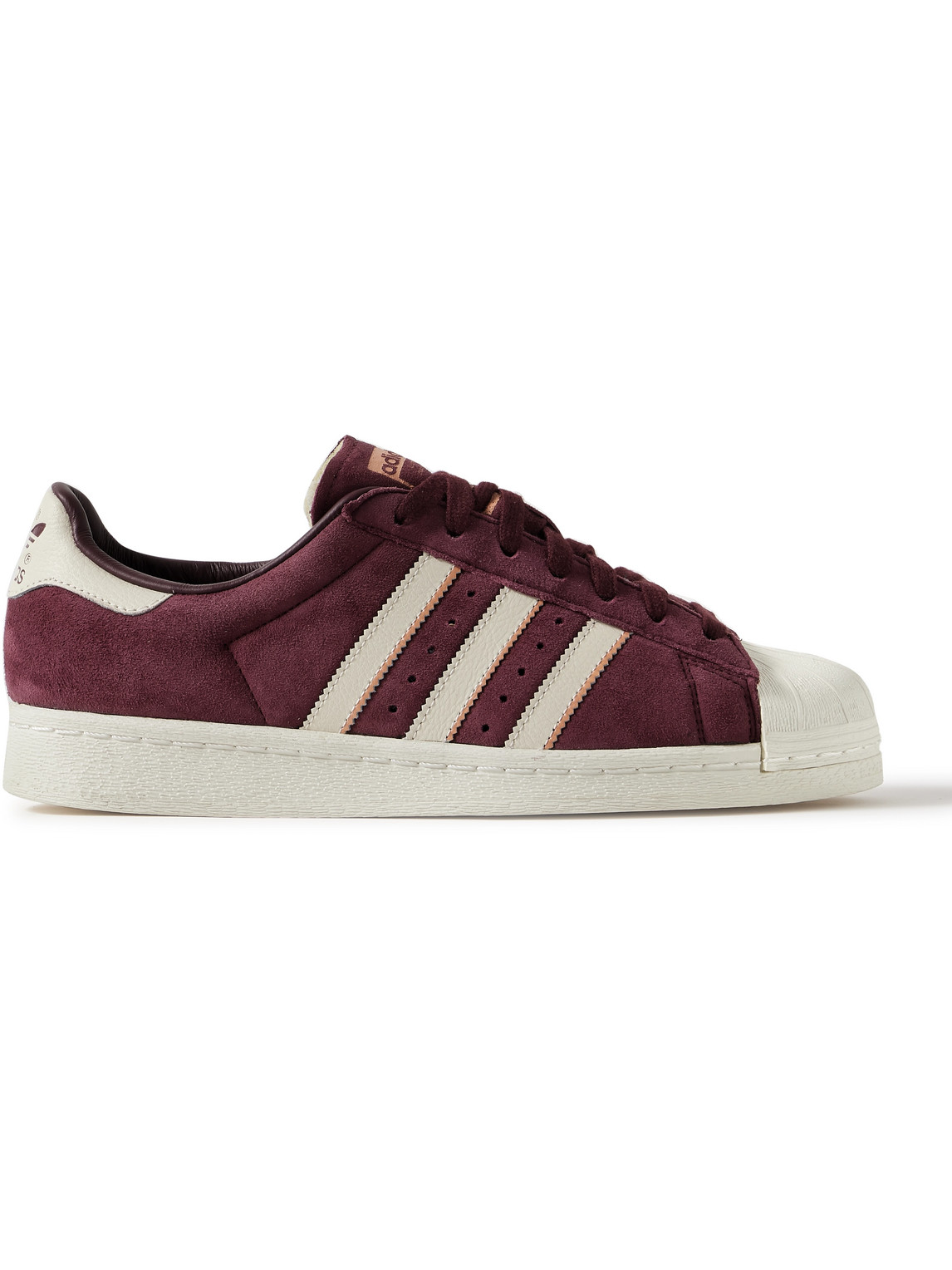 Adidas Originals Superstar 82 Leather And Rubber-trimmed Suede Sneakers In Red