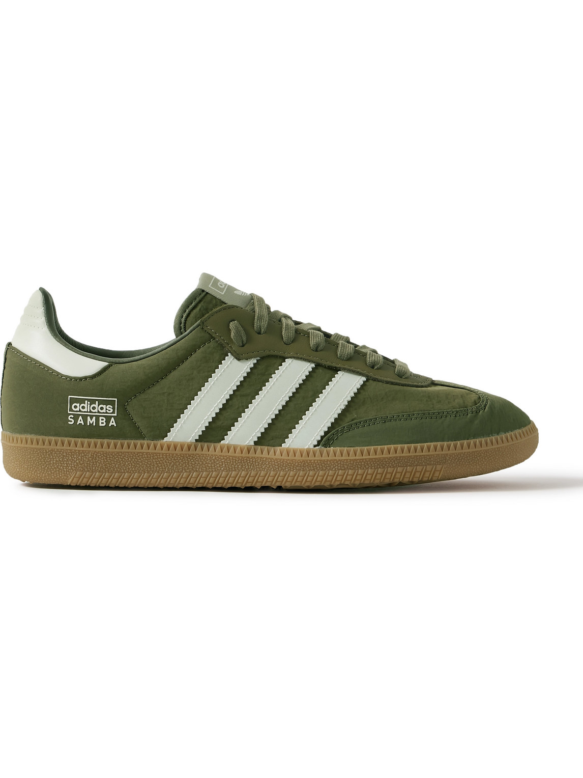 Adidas Originals Samba Og Leather-trimmed Crinkled-shell Sneakers In Green