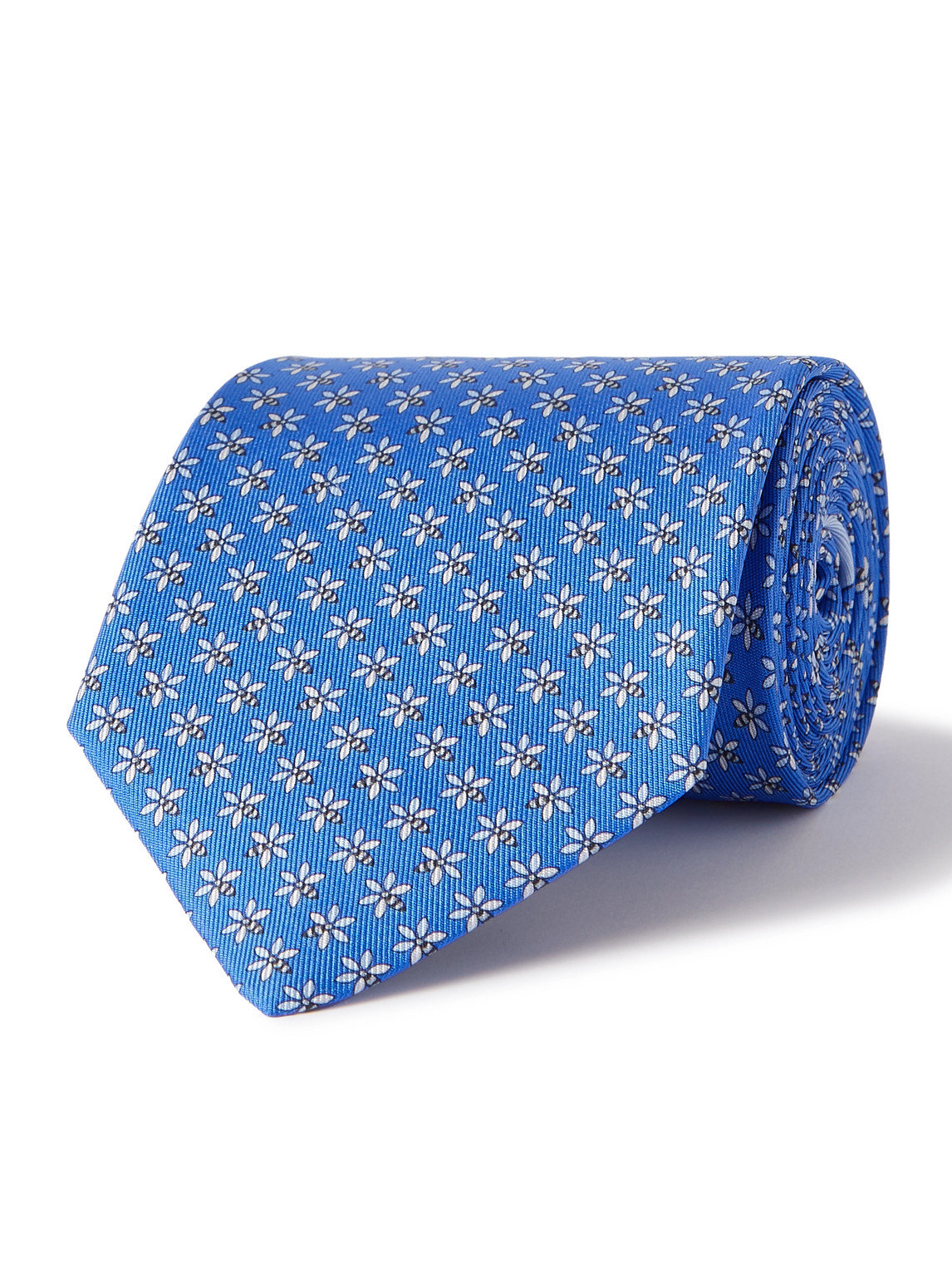 Ferragamo 8cm Printed Silk-twil Tie In Blue