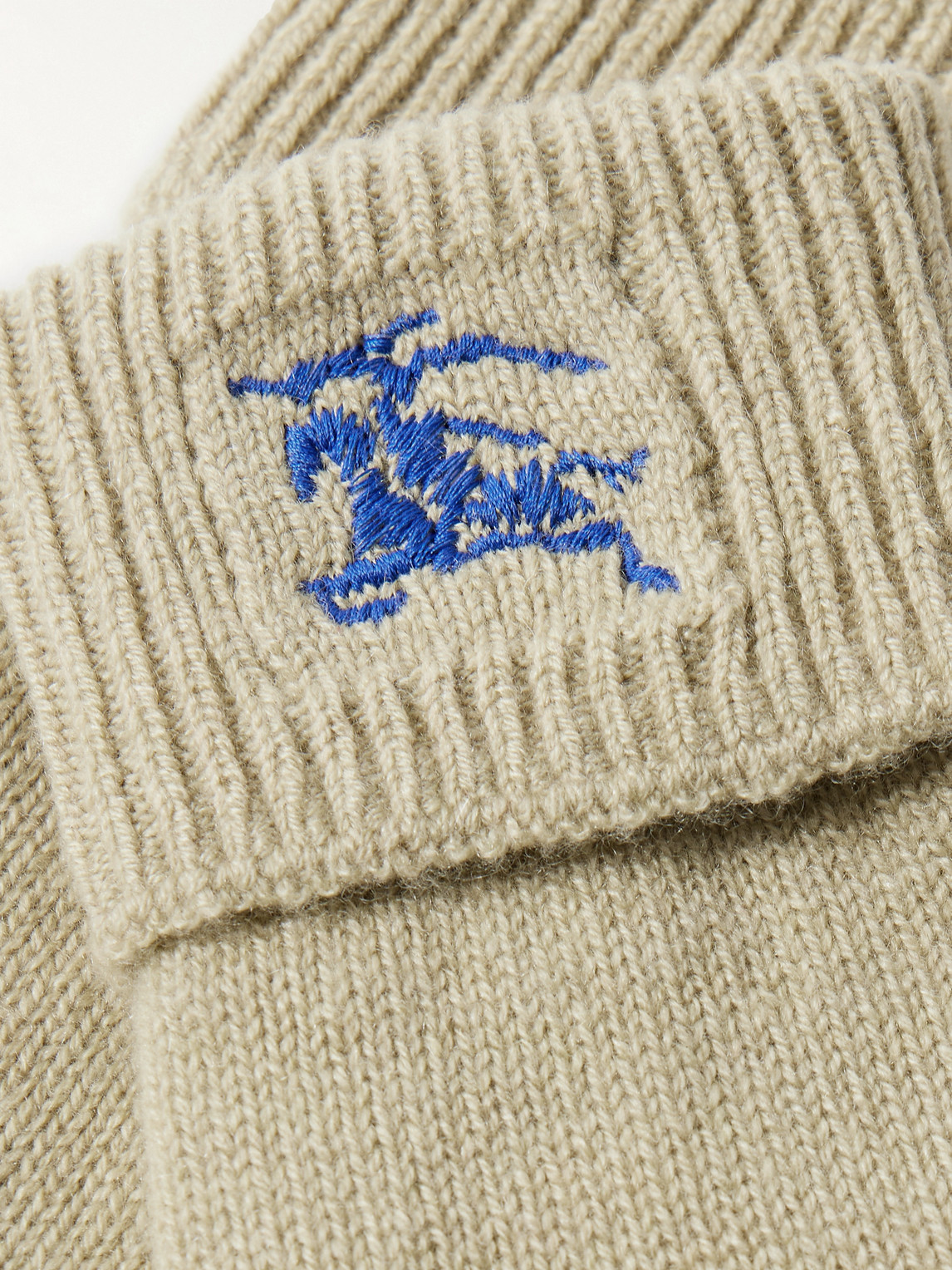 Shop Burberry Logo-embroidered Cashmere-blend Gloves In Neutrals