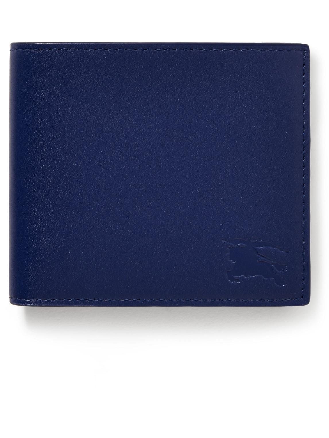 Burberry Logo-debossed Leather Billfold Wallet In Blue