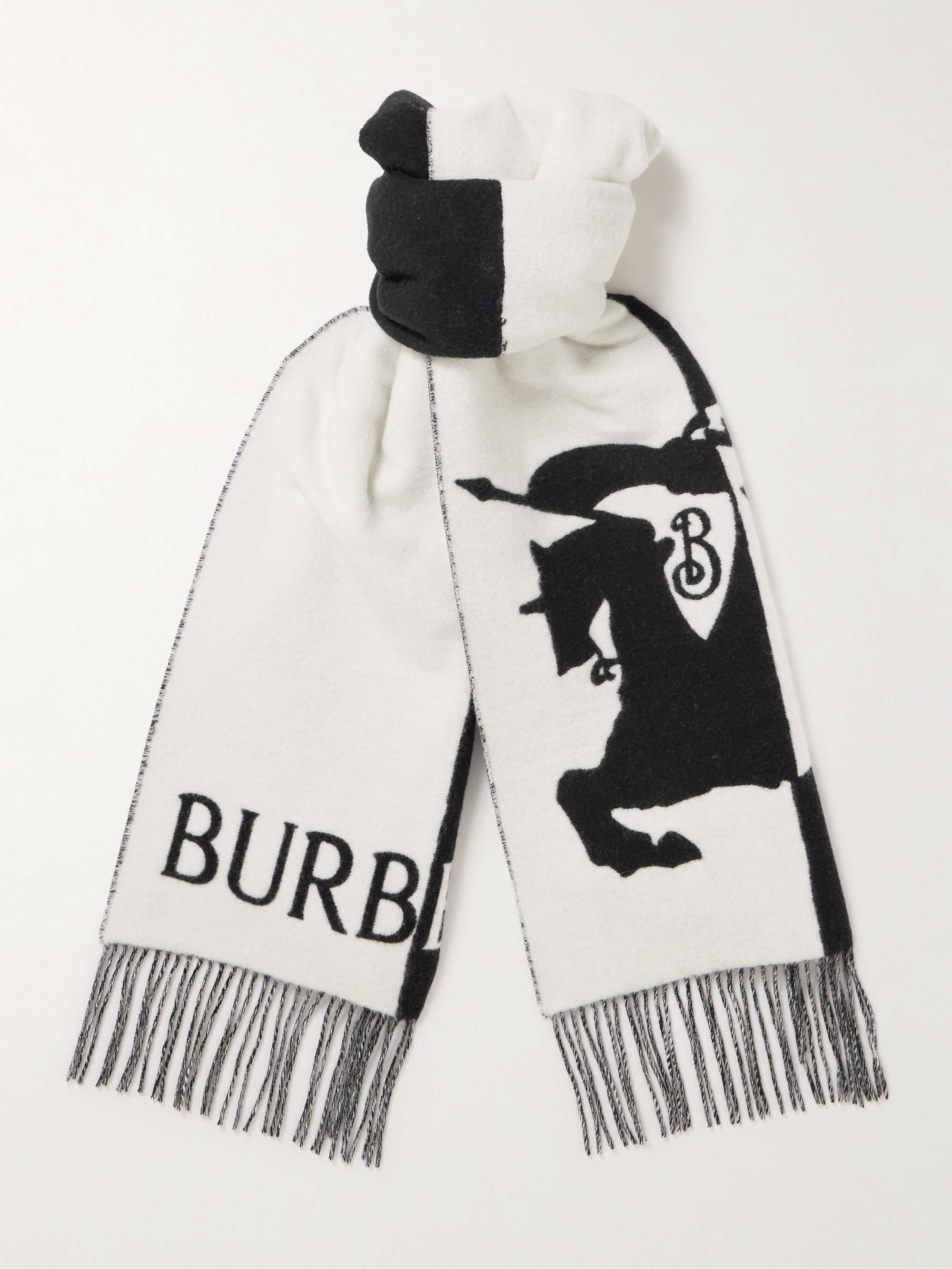 Reversible Check and Monogram Cashmere Scarf in Black/white | Burberry®  Official