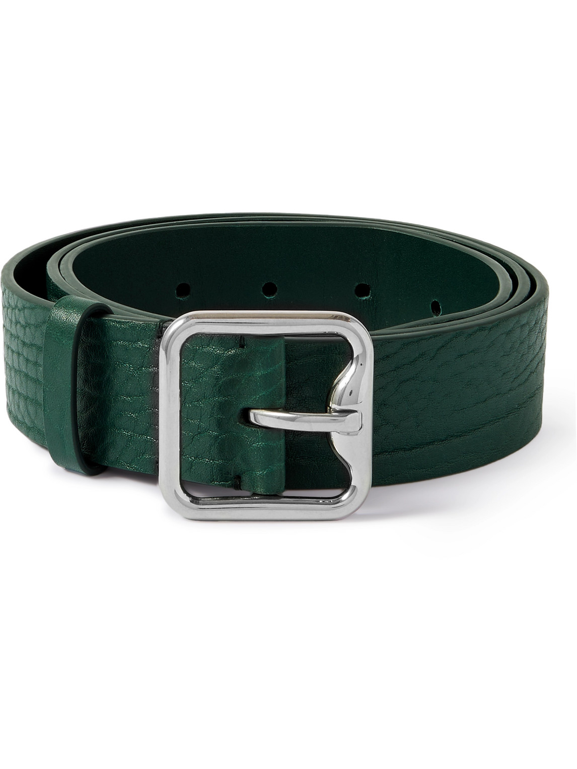Burberry 3.5cm Full-grain Leather Belt In Green
