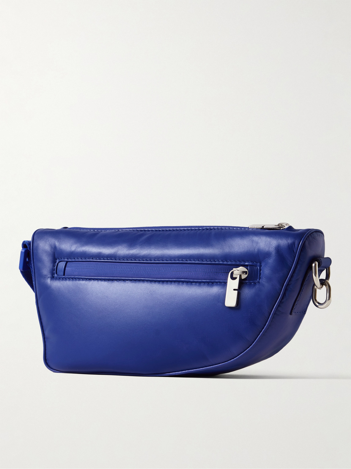 Shop Burberry Padded Leather Messenger Bag In Blue