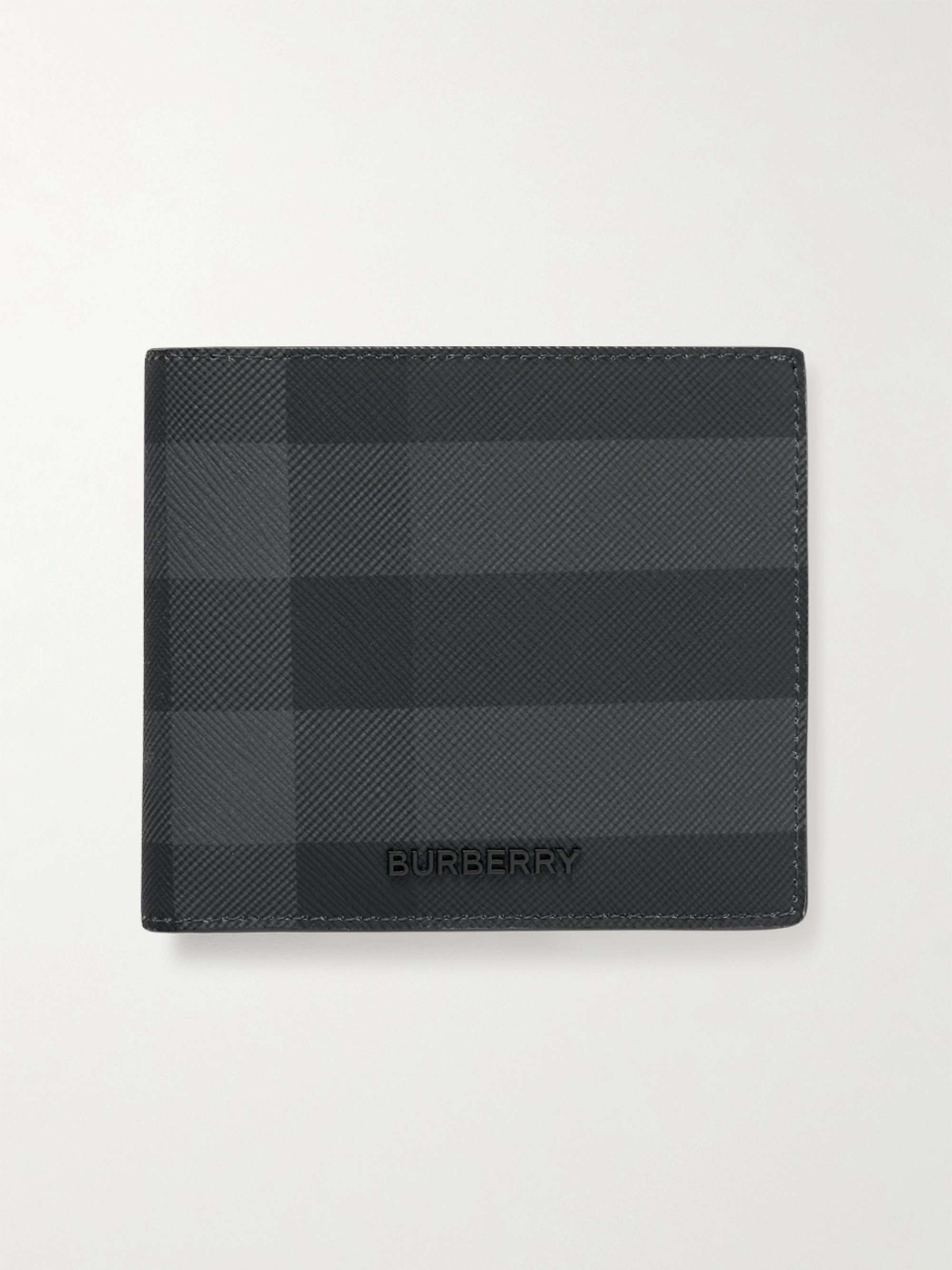 Burberry Gray & Black Check Wallet