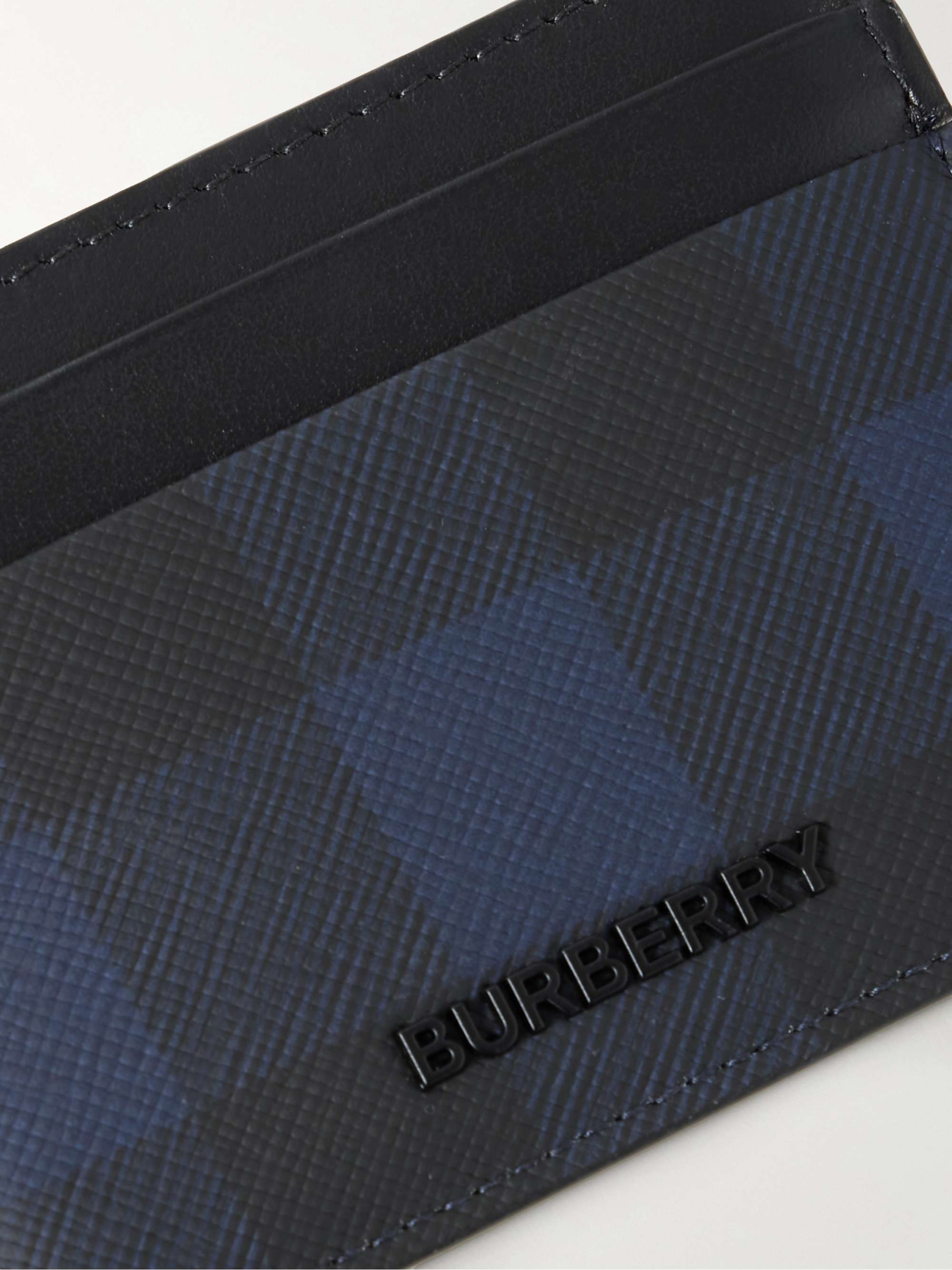 BURBERRY Leather-Trimmed Checked Coated-Canvas Cardholder for Men