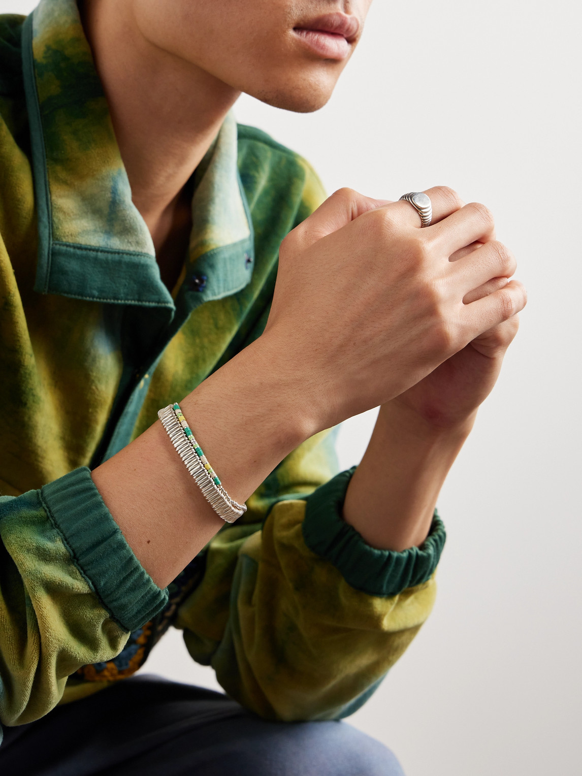 M. COHEN Lira Sterling Silver Signet Ring - Men