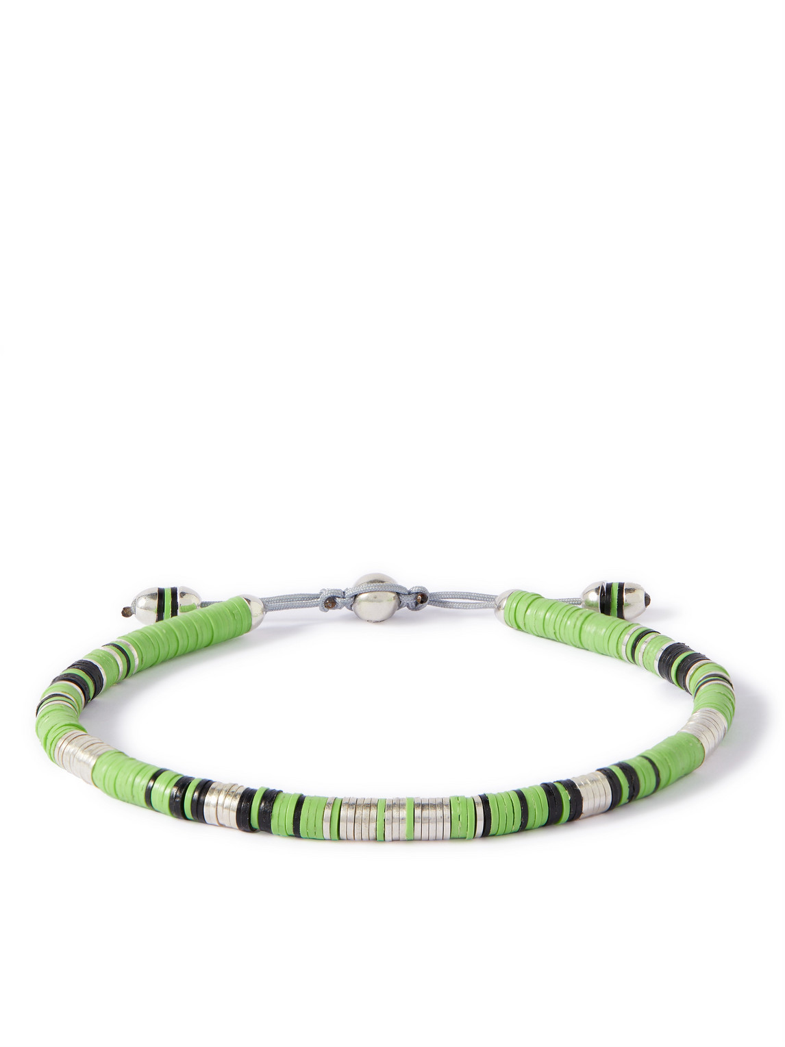 M. Cohen Rizon Sterling Silver, Vinyl And Cord Bracelet In Green