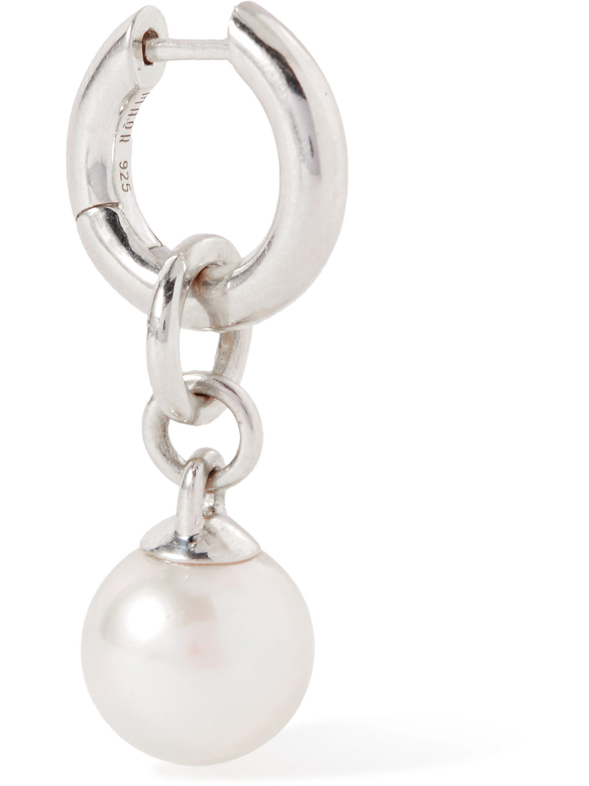 M Cohen Tisha Convertible Sterling Silver Pearl Single Hoop Earring