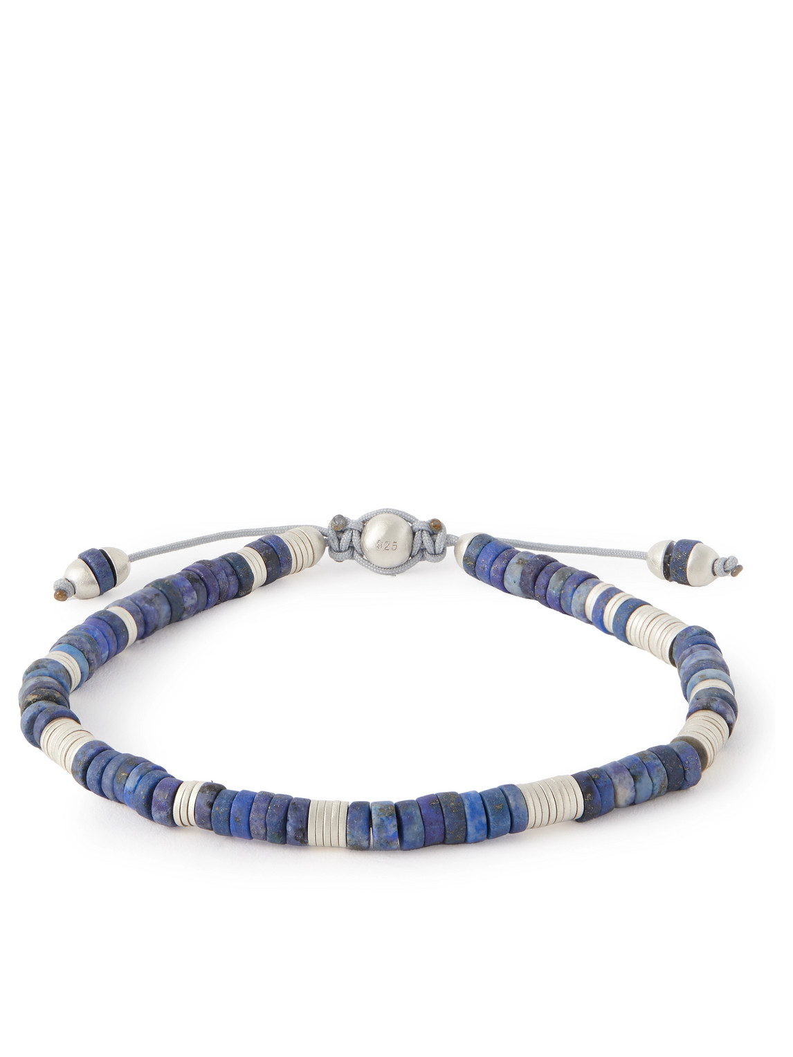 Lapis Lazuli and Sterling Silver Beaded Bracelet