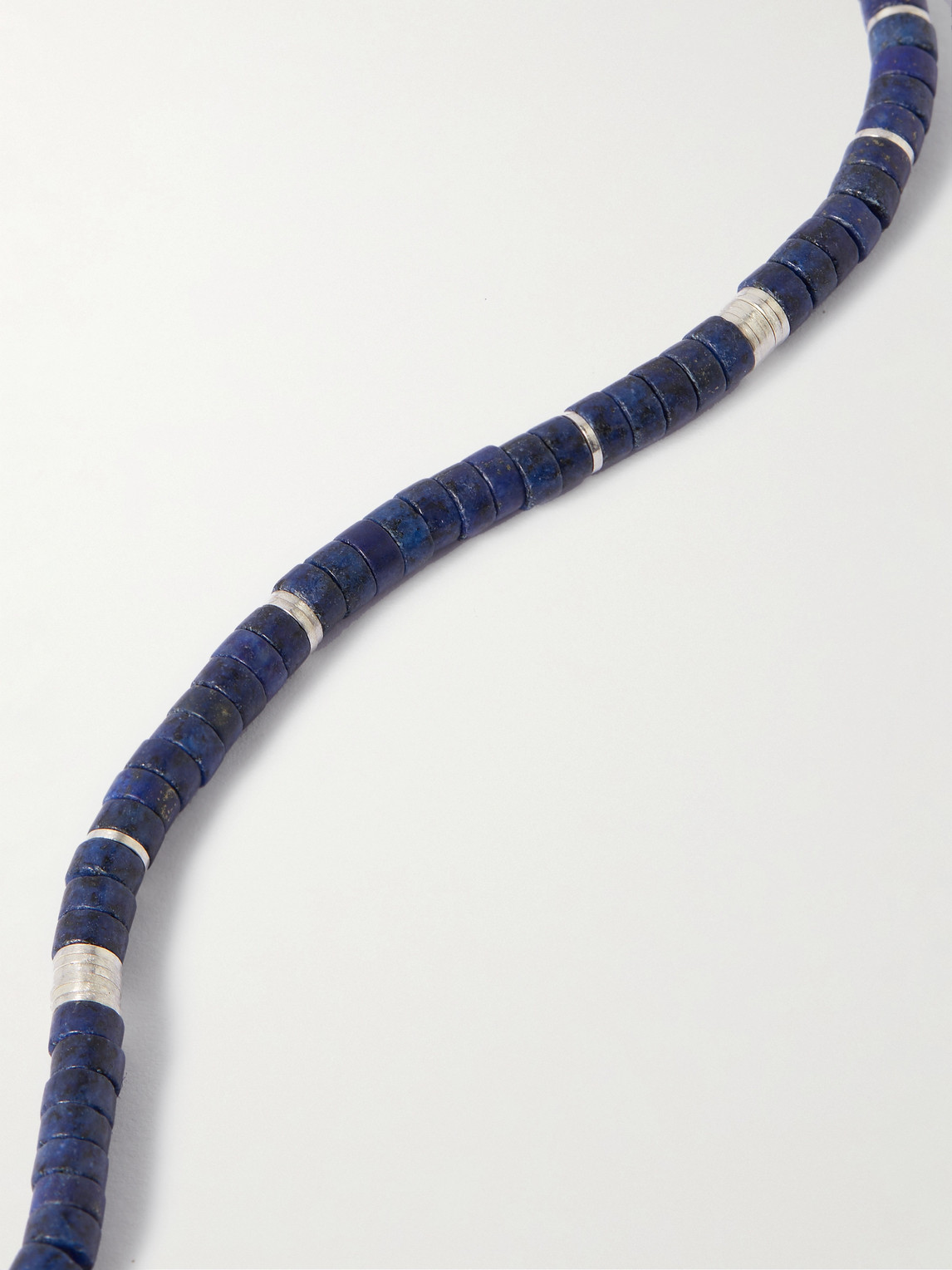Shop M Cohen Tucson Silver, Lapis And Cord Necklace In Blue