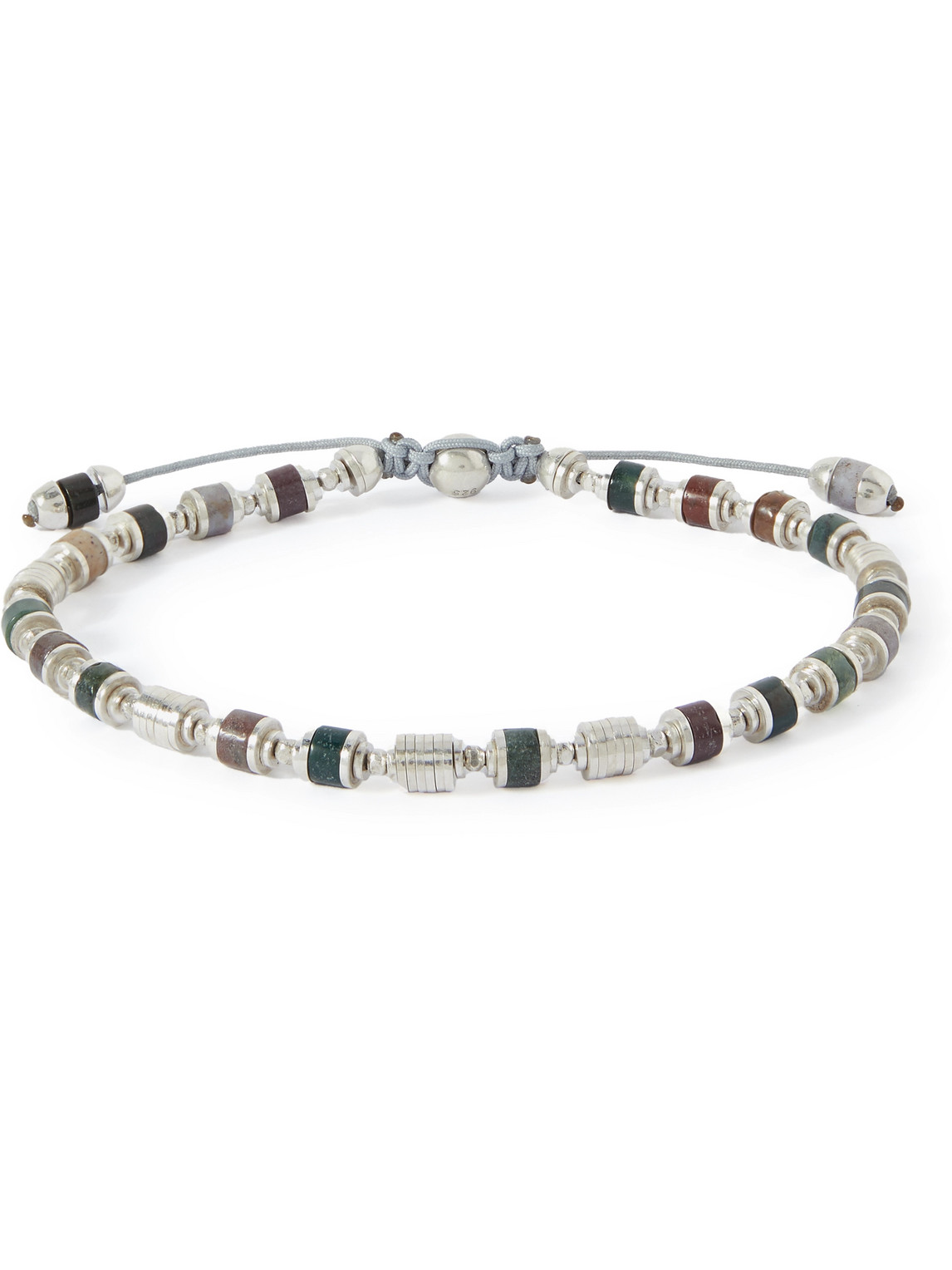 M. Cohen Saguaro Sterling Silver, Agate And Cord Beaded Bracelet In White