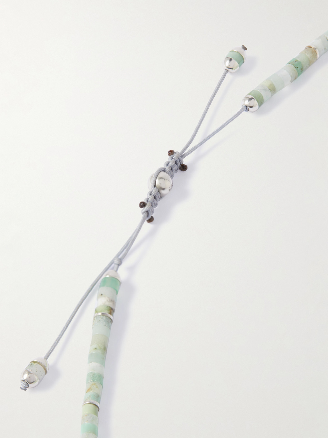 Shop M Cohen Tucson Sterling Silver, Chrysoprase And Cord Necklace In Blue