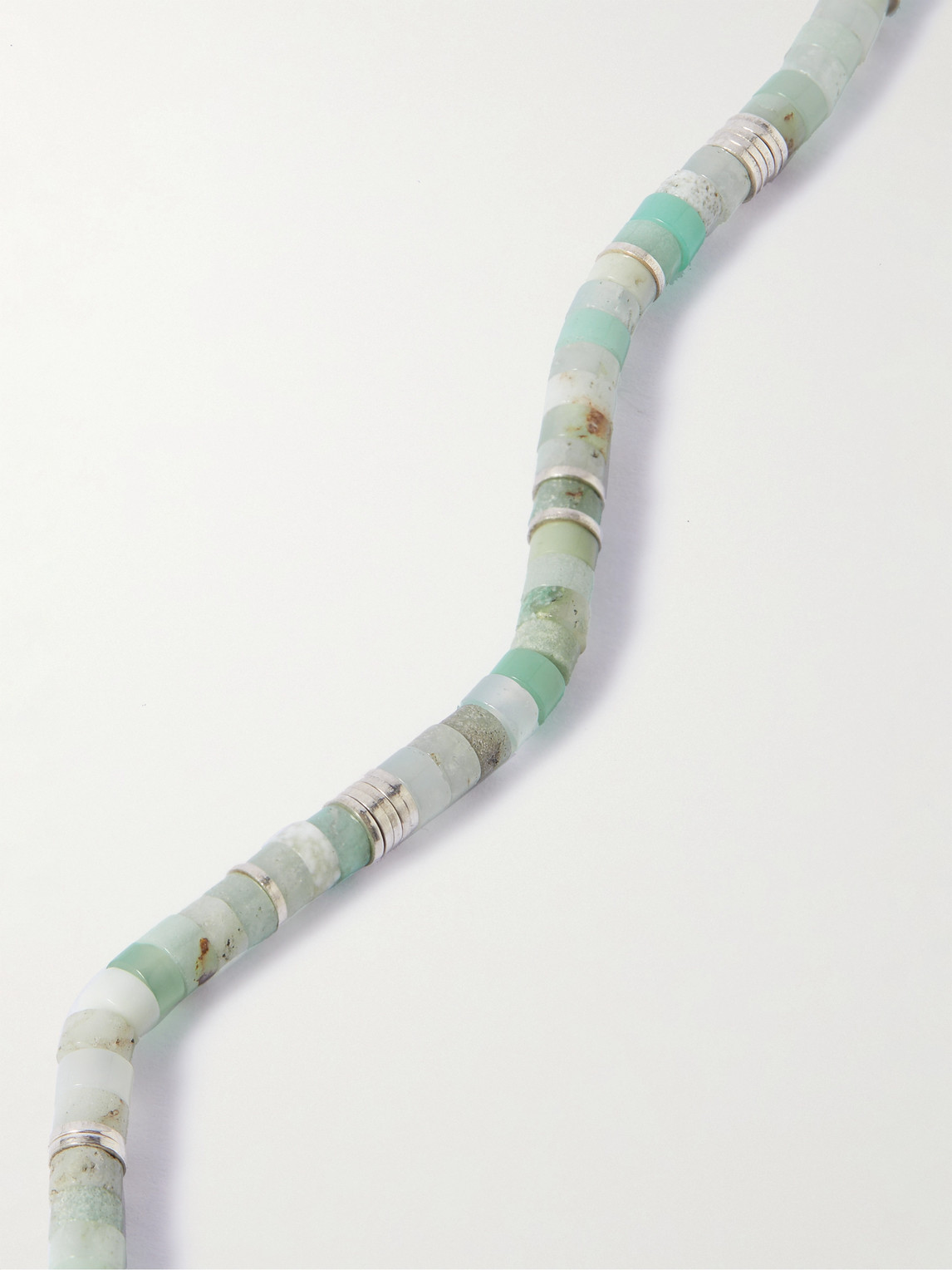 Shop M Cohen Tucson Sterling Silver, Chrysoprase And Cord Necklace In Blue