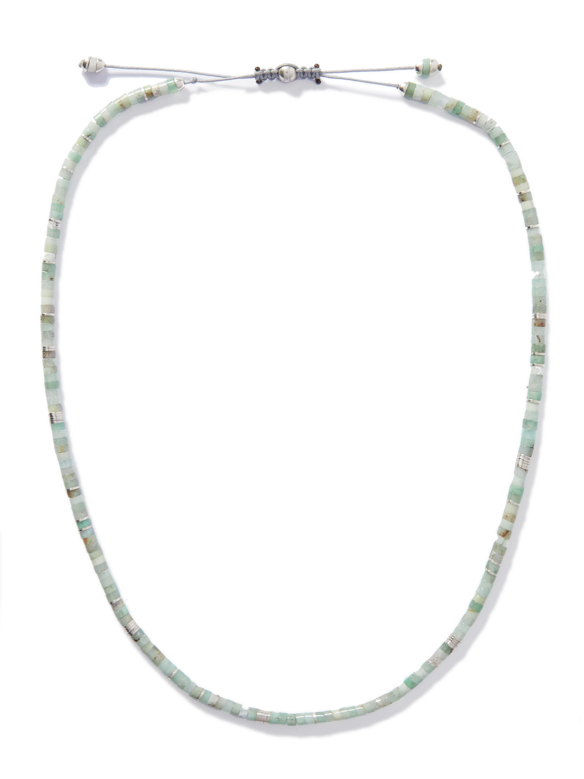 M Cohen Tucson Sterling Silver, Chrysoprase And Cord Necklace In Blue
