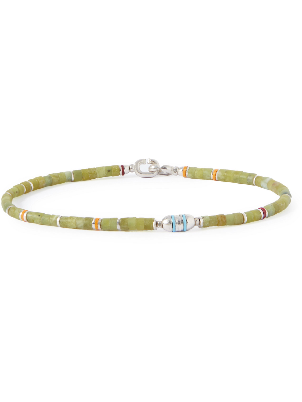 M Cohen Cherish Sterling Silver Jade Beaded Bracelet In Green