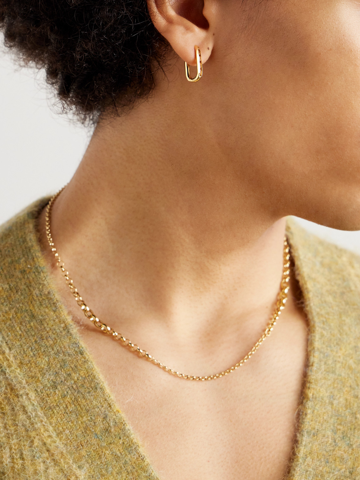 FOUNDRAE 18-KARAT GOLD CITRINE SINGLE EARRING