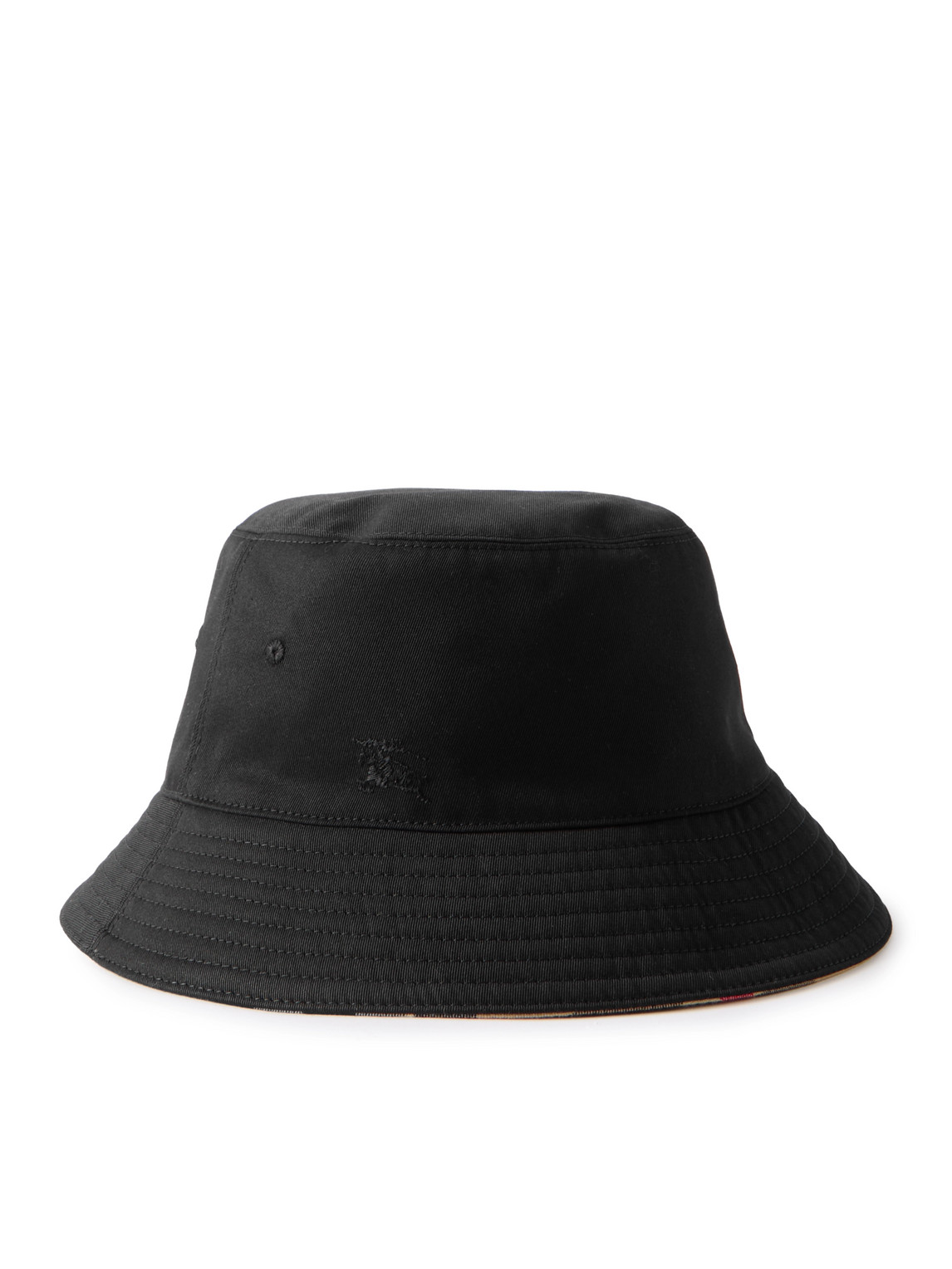 Shop Burberry Reversible Logo-embroidered Twill Bucket Hat In Black