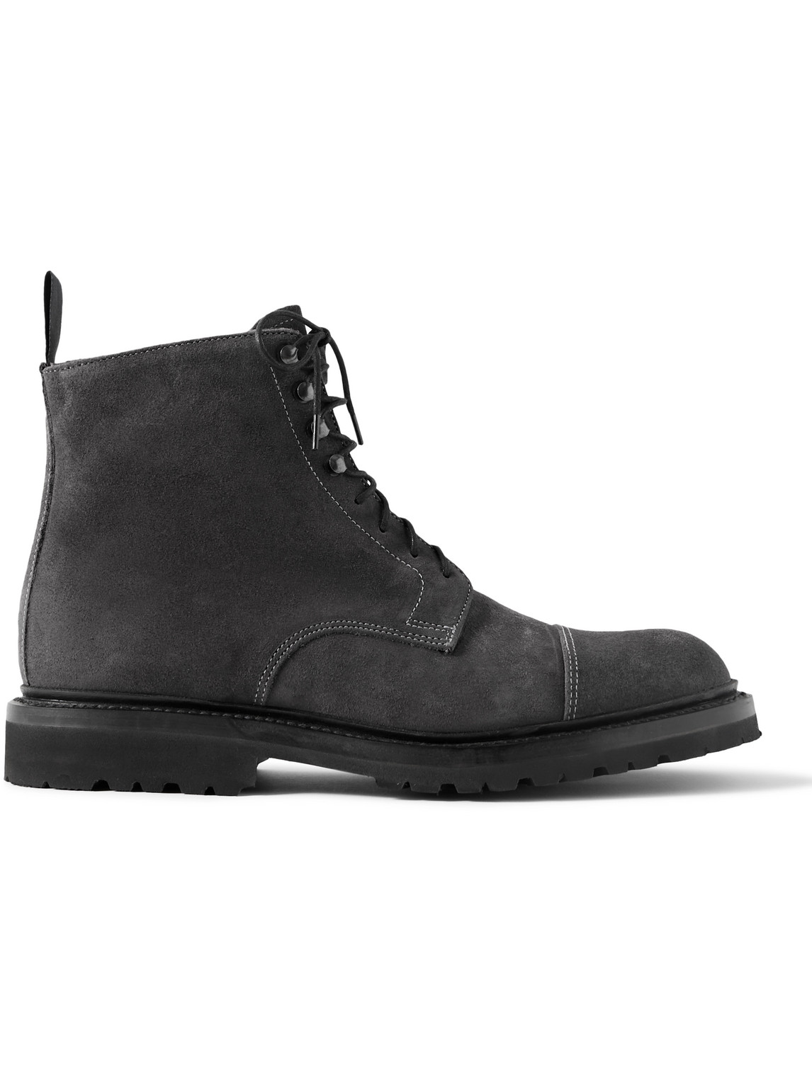 George Cleverley Taron 2 Waxed-suede Boots In Gray