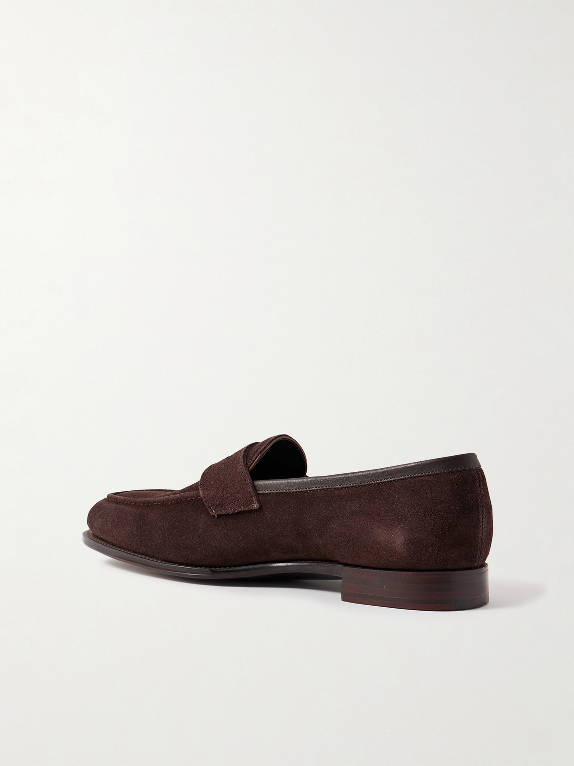 Shop George Cleverley Bradley Ii Suede Penny Loafers In Brown