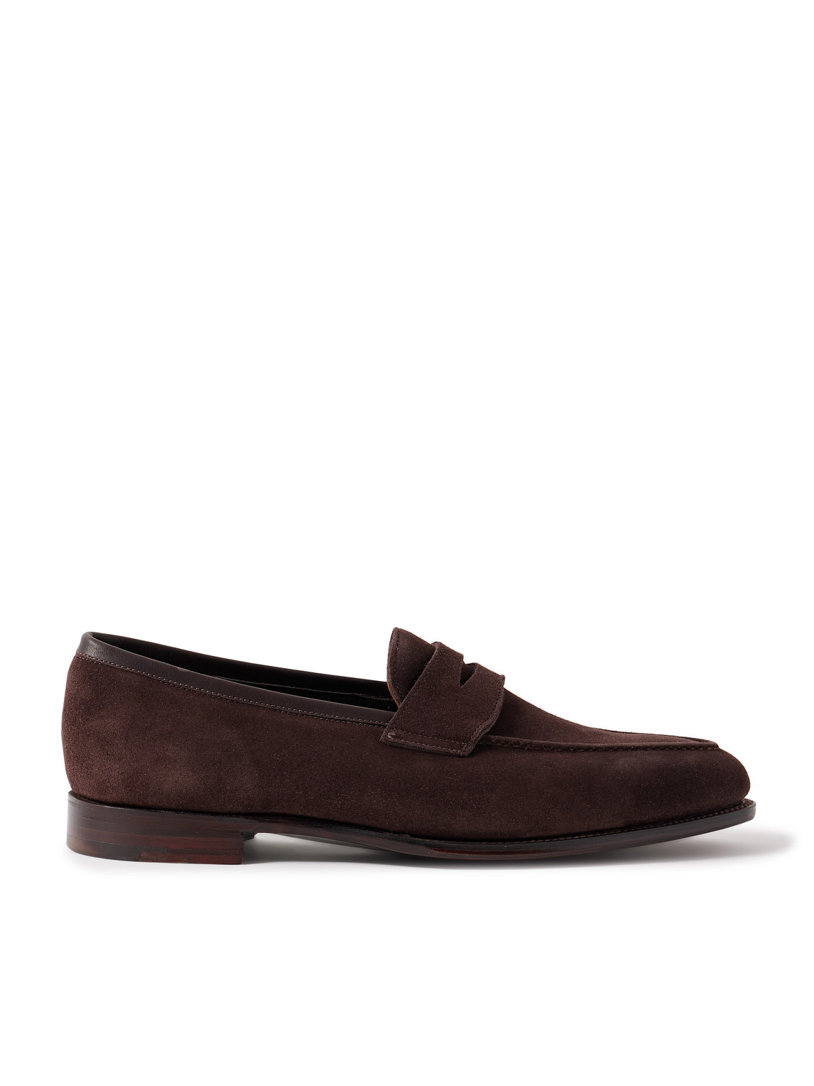 George Cleverley Bradley Ii Suede Penny Loafers In Brown