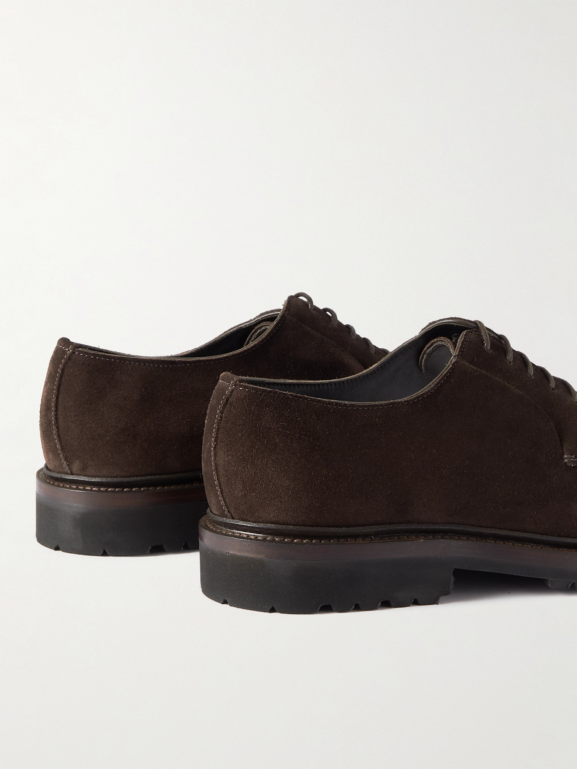 Shop George Cleverley Archie Suede Derby Shoes In Brown
