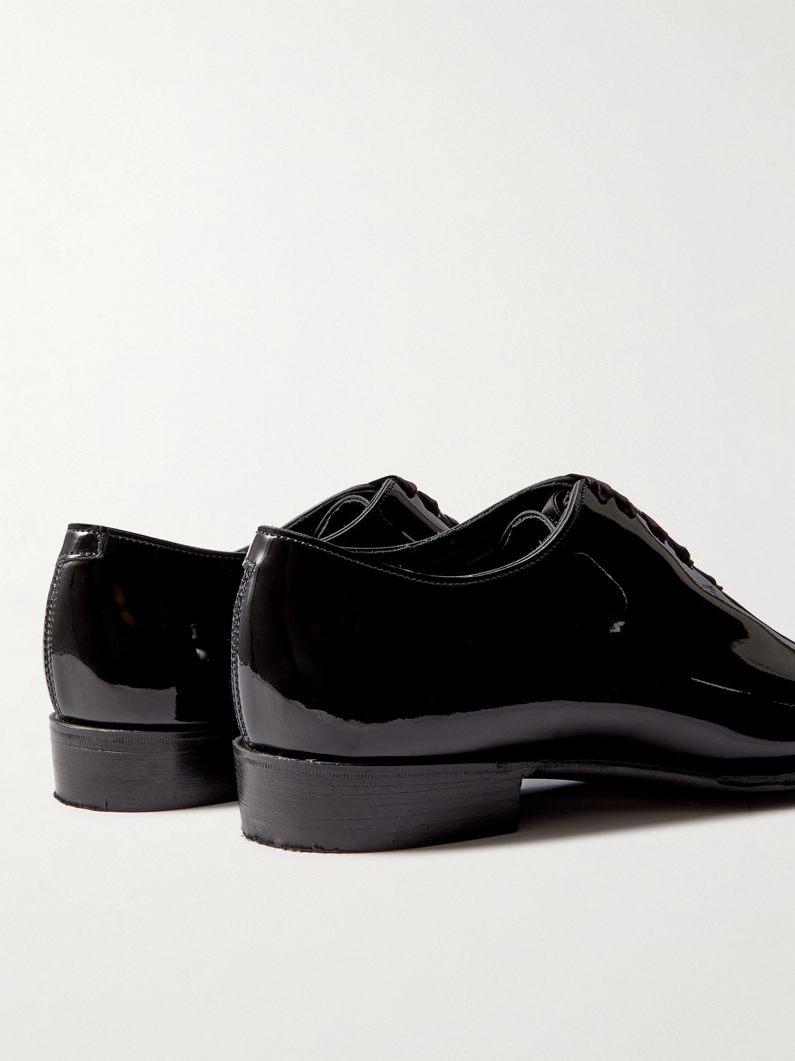 Shop George Cleverley Merlin Whole-cut Patent-leather Oxford Shoes In Black
