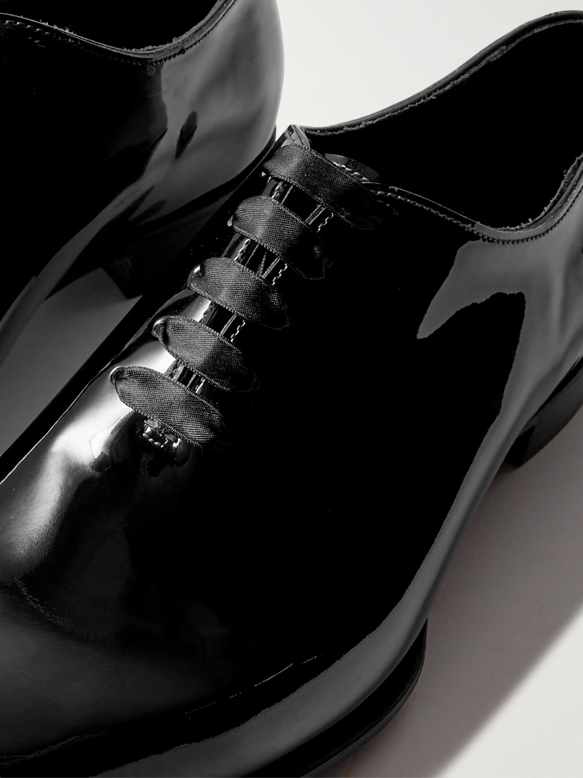 Shop George Cleverley Merlin Whole-cut Patent-leather Oxford Shoes In Black