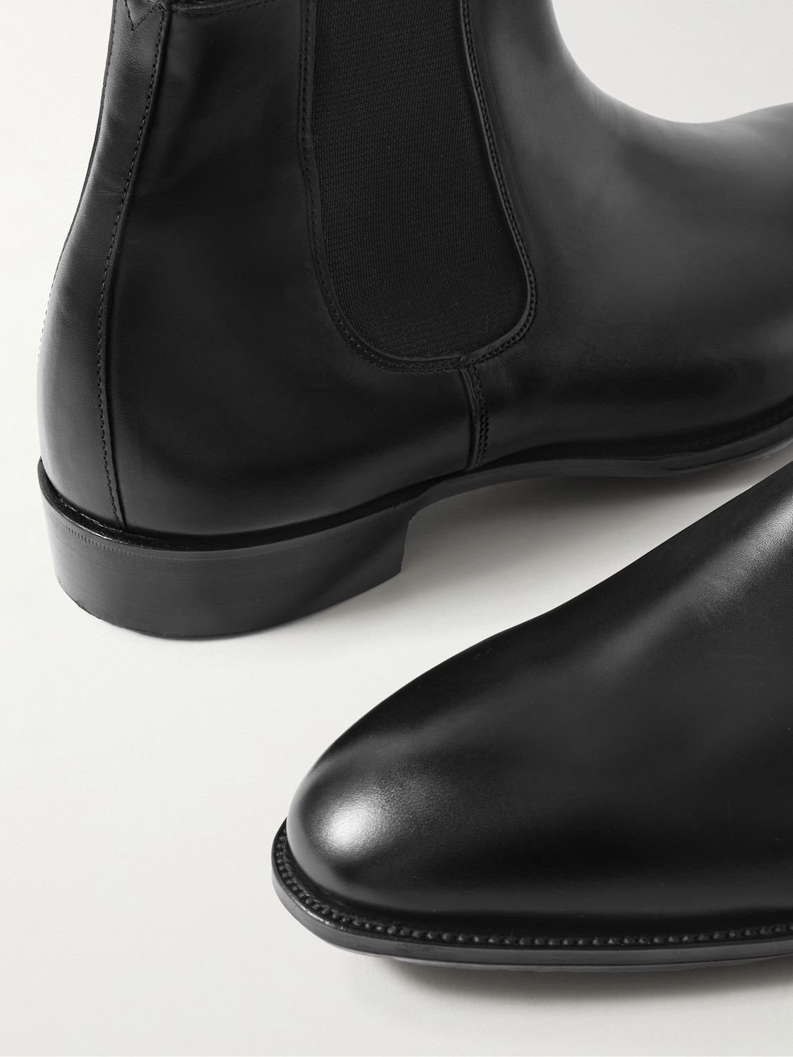 Shop George Cleverley Jason Leather Chelsea Boots In Black