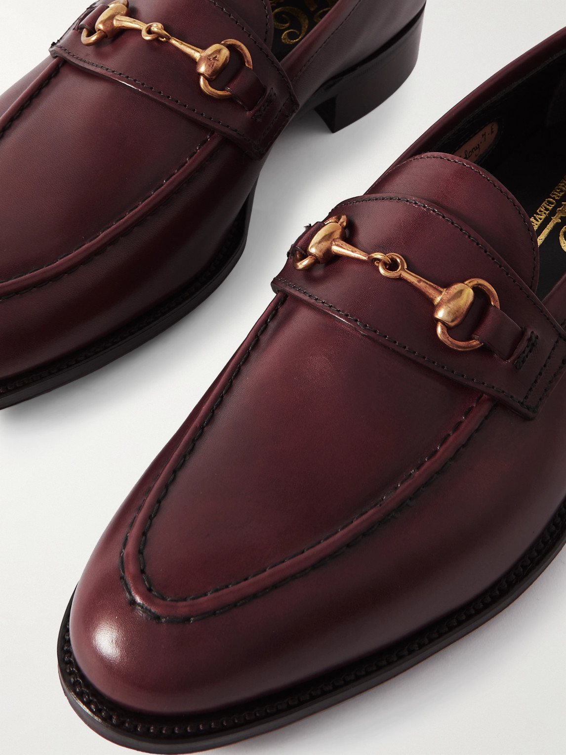 Shop George Cleverley Colony Horsebit Leather Loafers In Burgundy