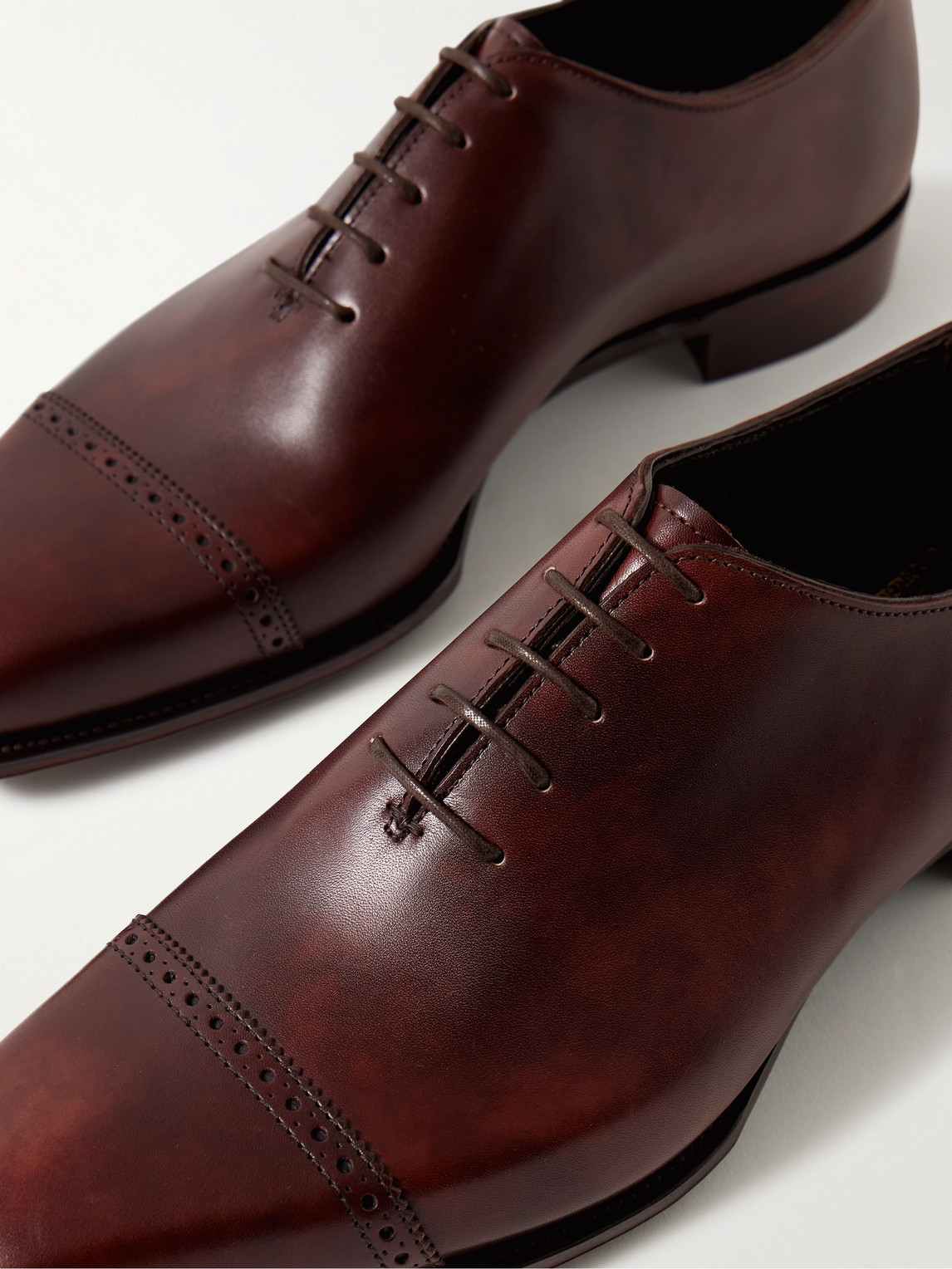 Shop George Cleverley Melvin Cap-toe Leather Oxford Shoes In Brown
