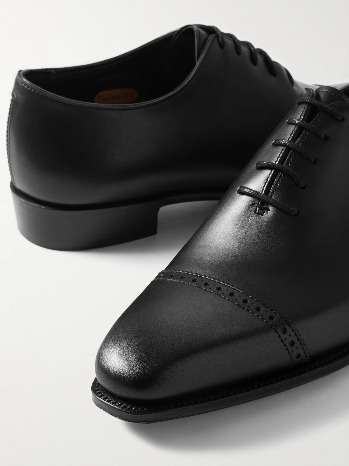 Shop George Cleverley Melvin Cap-toe Leather Oxford Shoes In Black