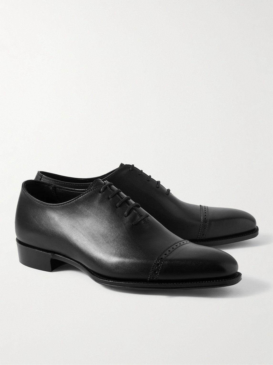 Shop George Cleverley Melvin Cap-toe Leather Oxford Shoes In Black