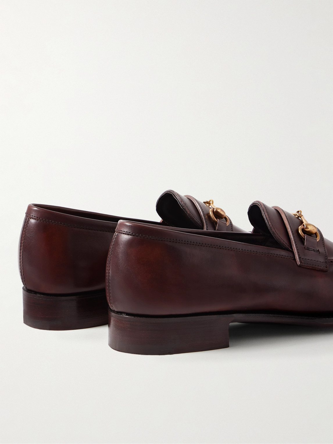 Shop George Cleverley Colony Horsebit Leather Loafers In Brown