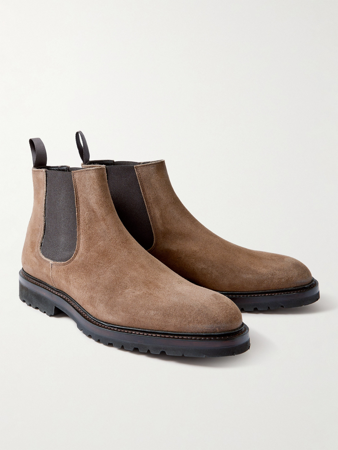 Shop George Cleverley Jason Ii Suede Chelsea Boots In Brown