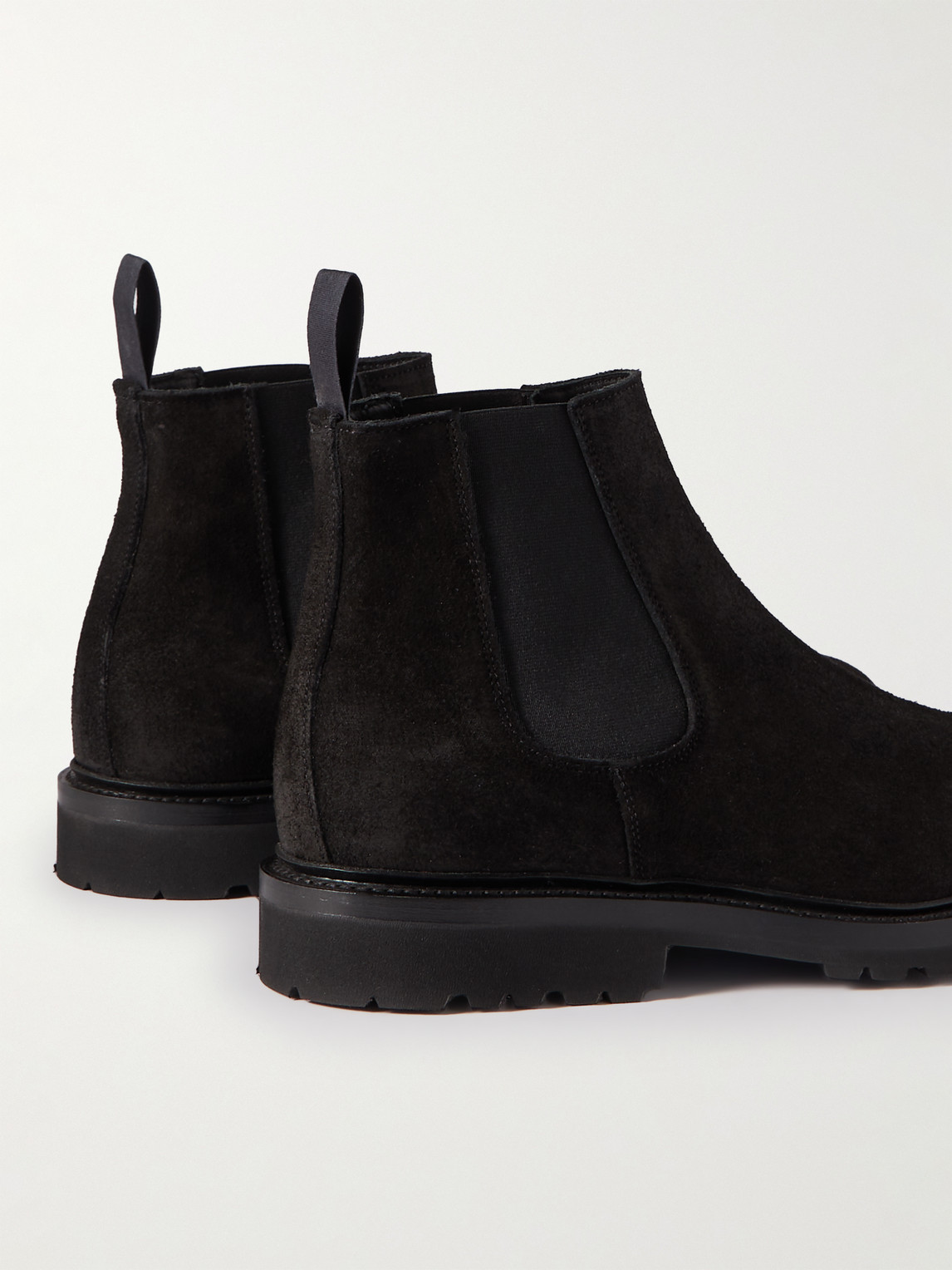 Shop George Cleverley Jason Ii Waxed-suede Chelsea Boots In Black
