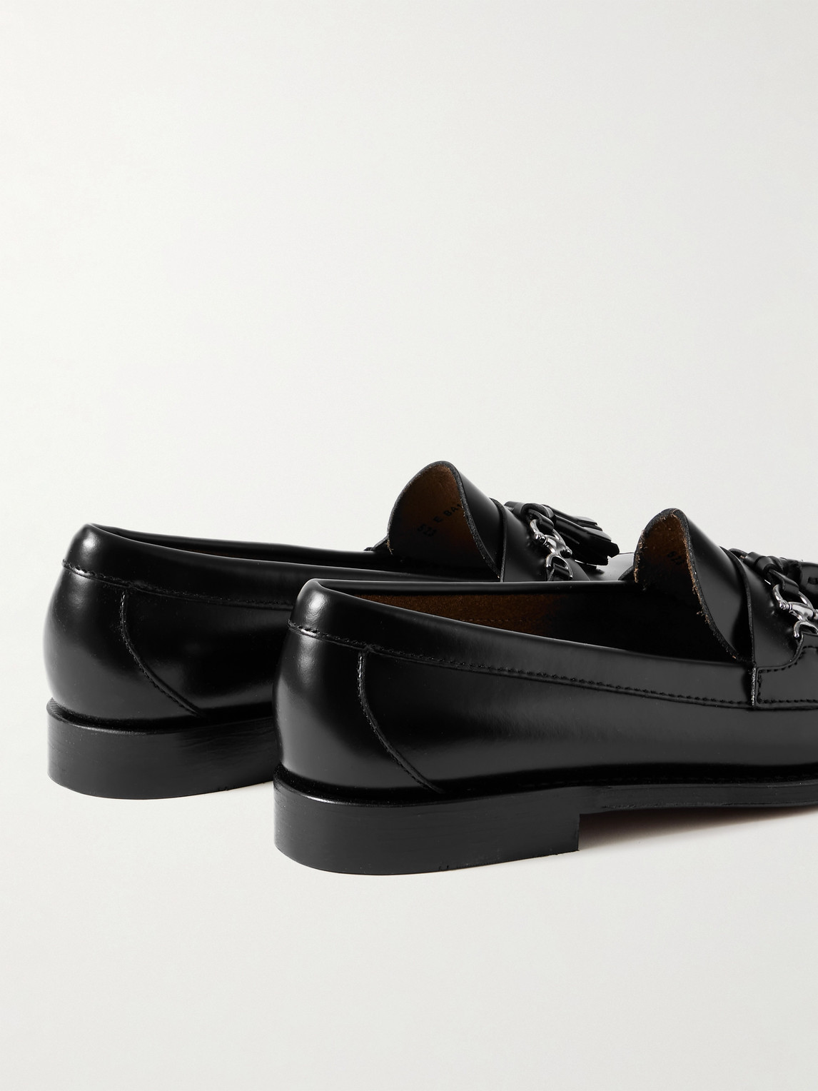 Shop G.h. Bass & Co. Weejuns Heritage Lincoln Embellished Tasselled Leather Loafers In Black