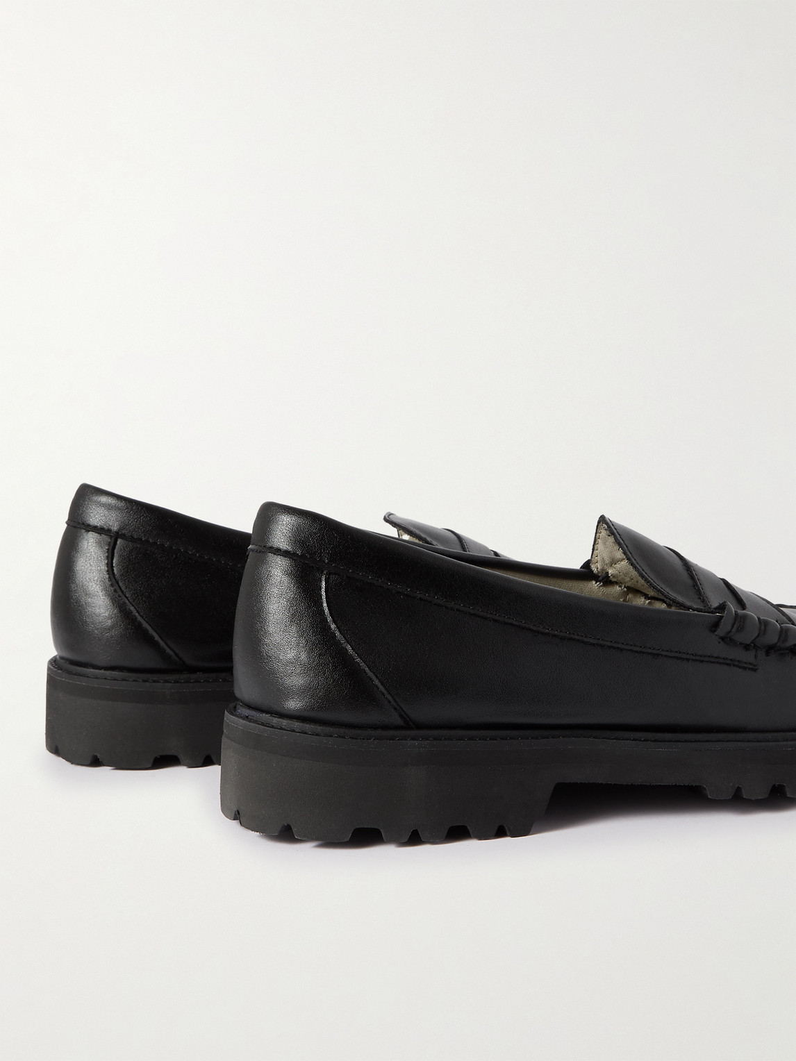 Shop G.h. Bass & Co. Weejun 90 Cactus Leather Penny Loafers In Black