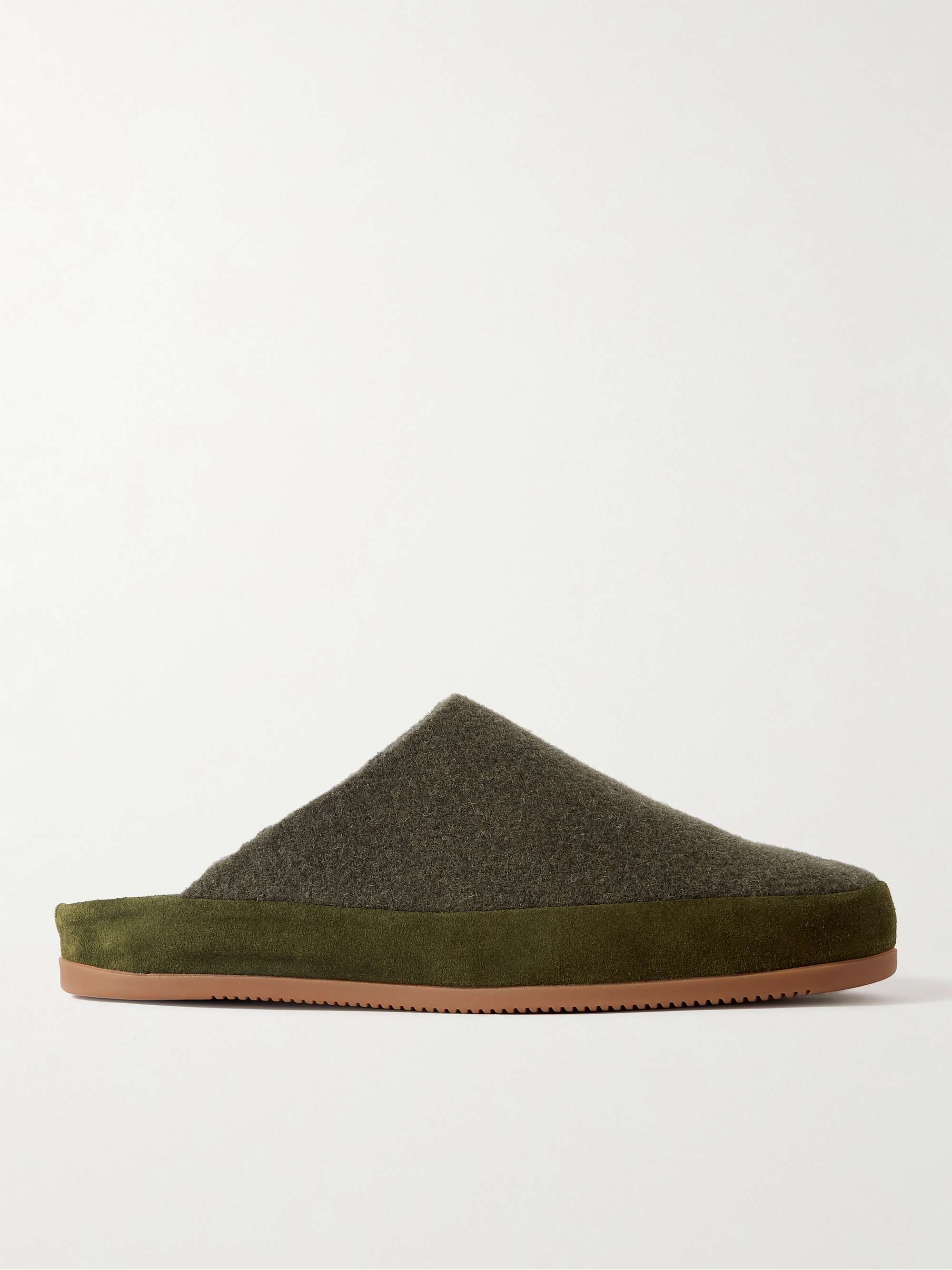 MULO Suede-Trimmed Shearling-Lined Recycled-Wool Slippers for Men | MR ...