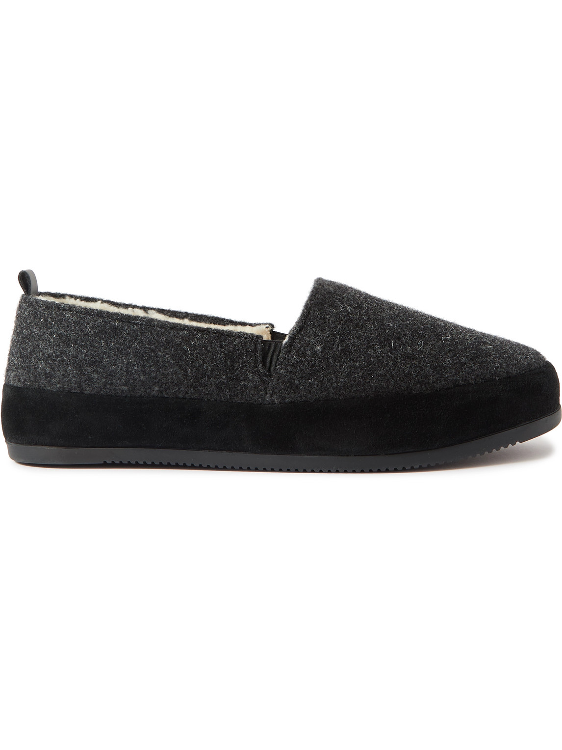 Mulo Shearling-lined Wool Loafers In Grey