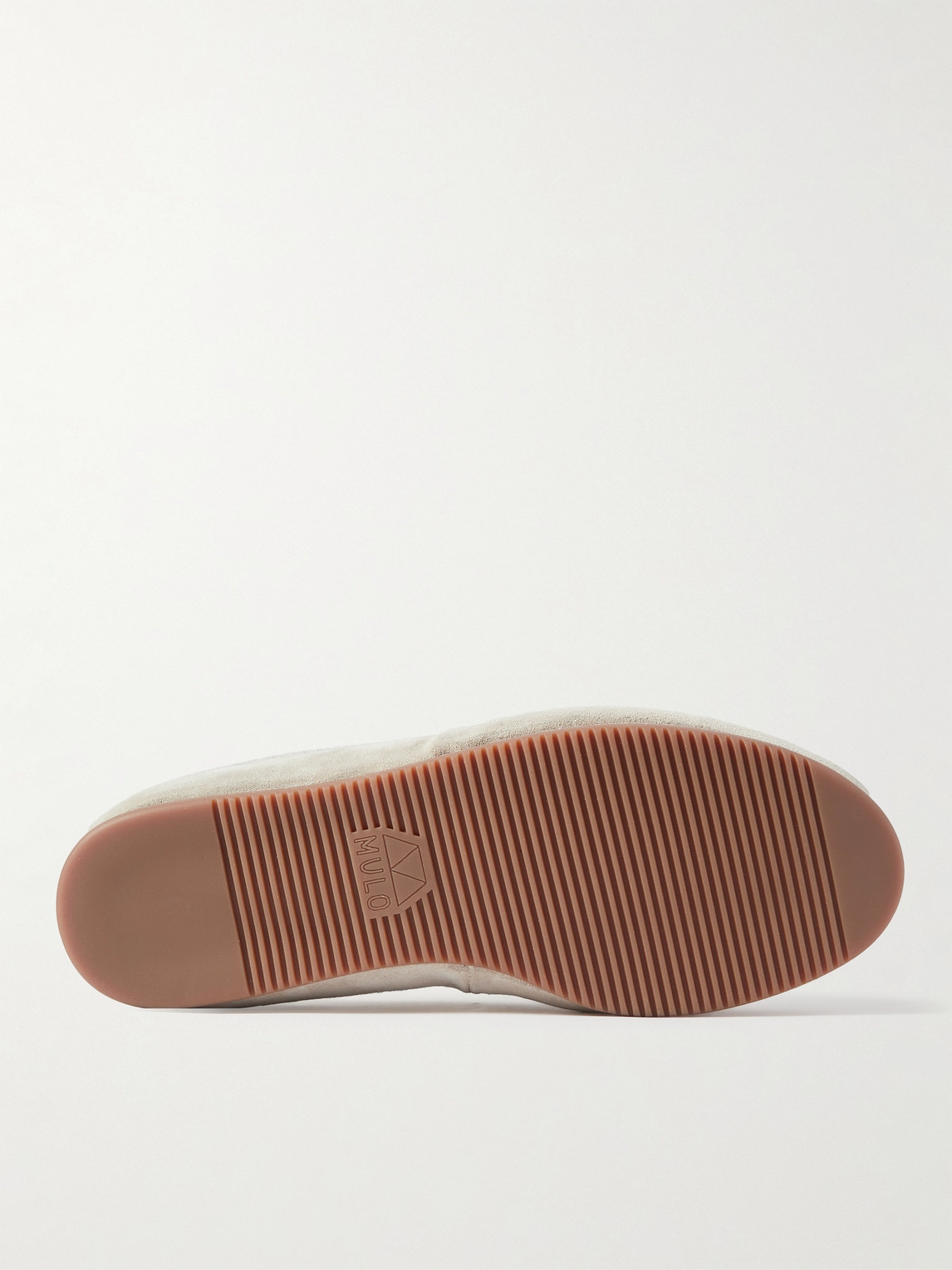 Mulo Suede-trimmed Wool-felt Slippers In Gray