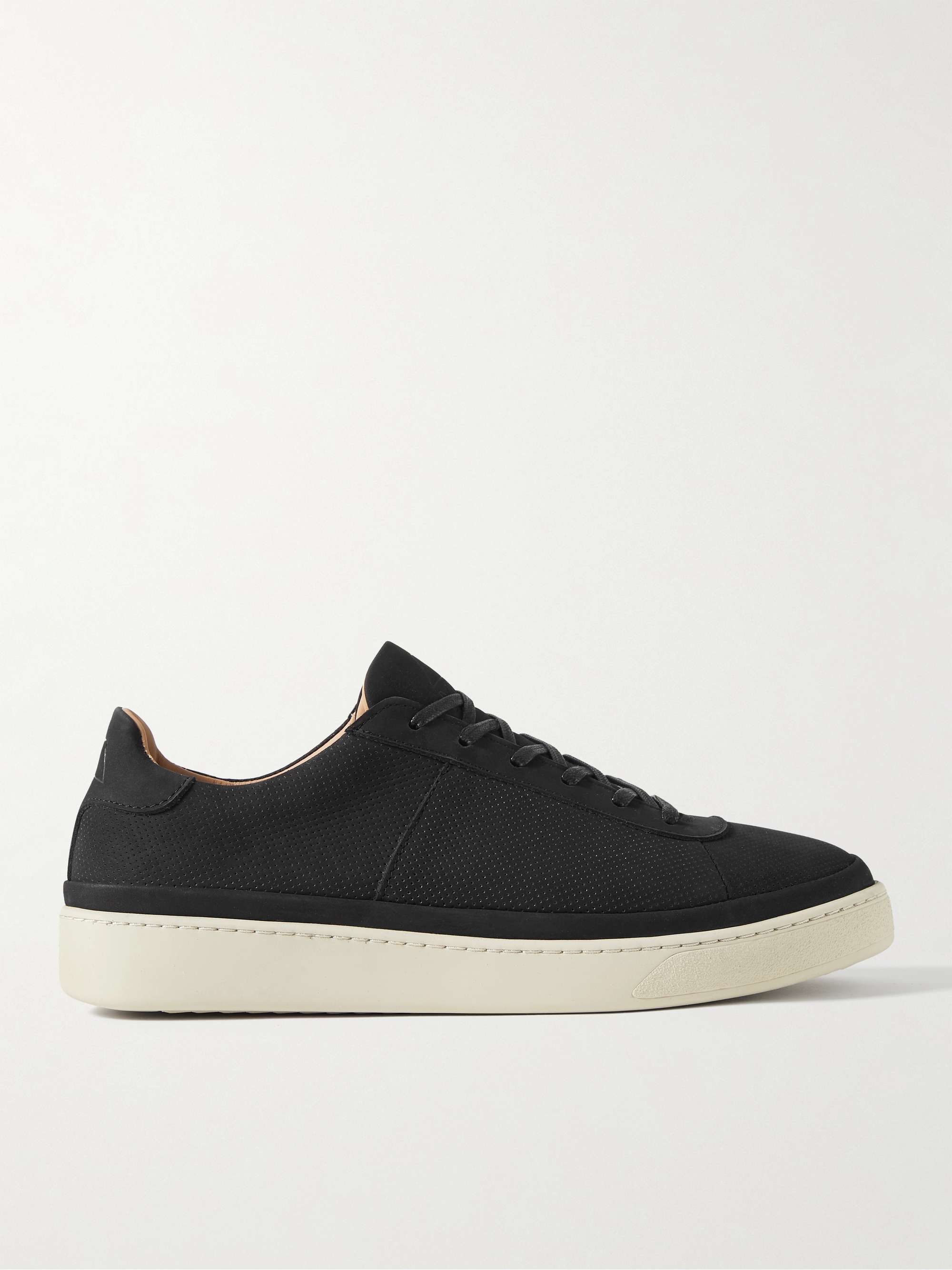 Vince - Blair Black Perforated Leather Slip-On Sneaker
