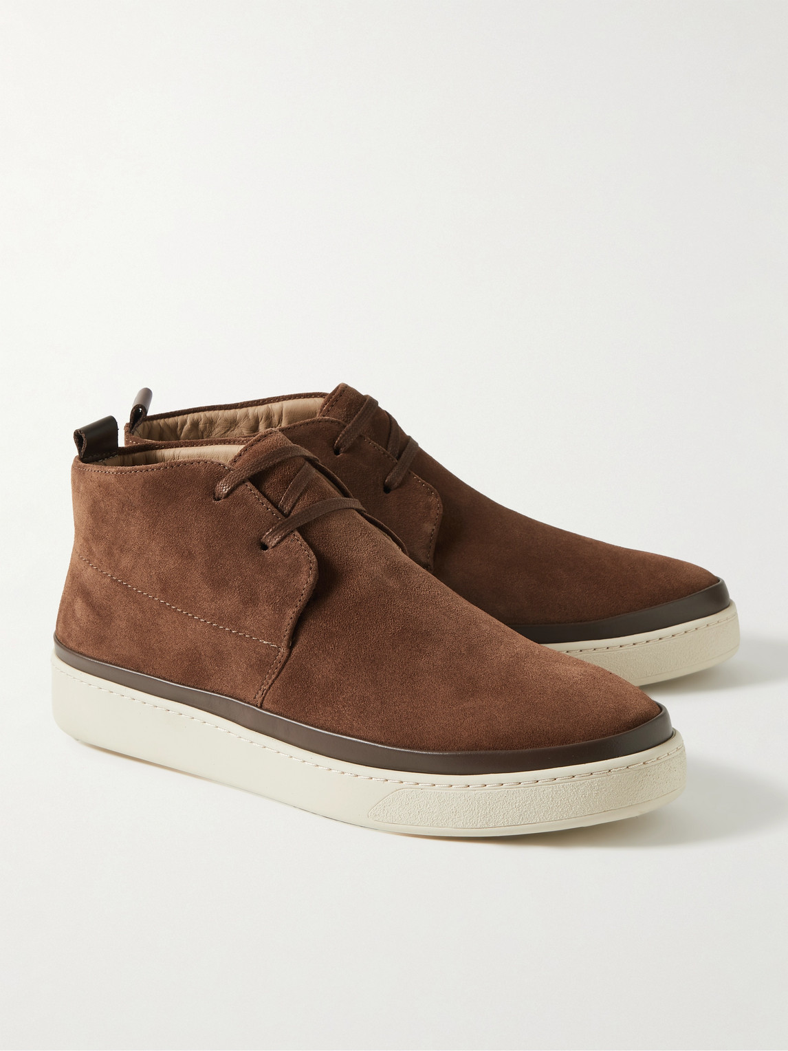 Shop Mulo Suede Chukka Boots In Brown