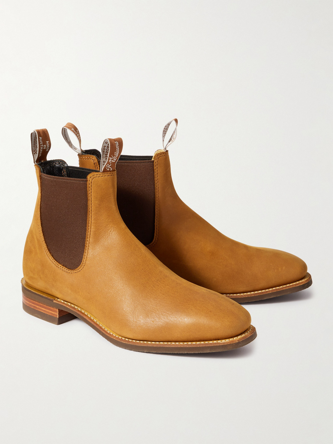 Shop R.m.williams Comfort Craftsman Nubuck Chelsea Boots In Brown